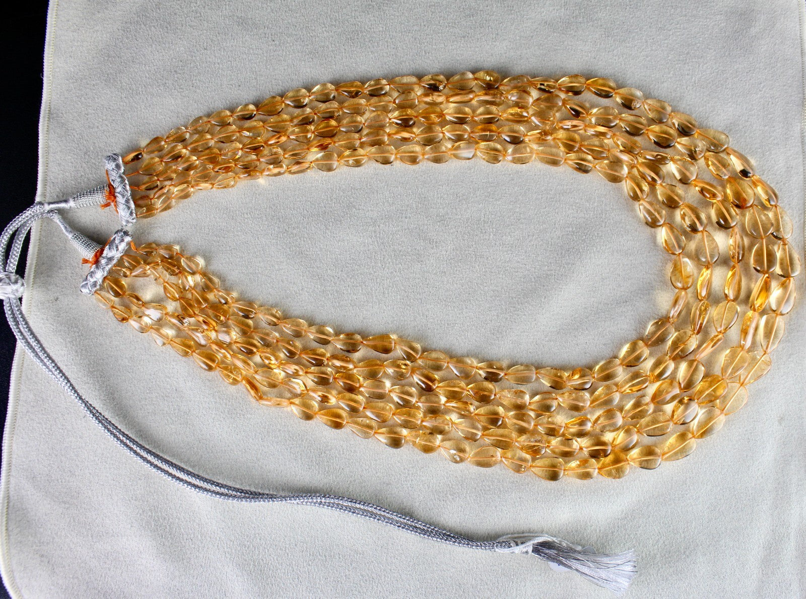 Certified Natural Yellow Citrine Tear Drop Beads Necklace 5 L 695 Ct Fashion