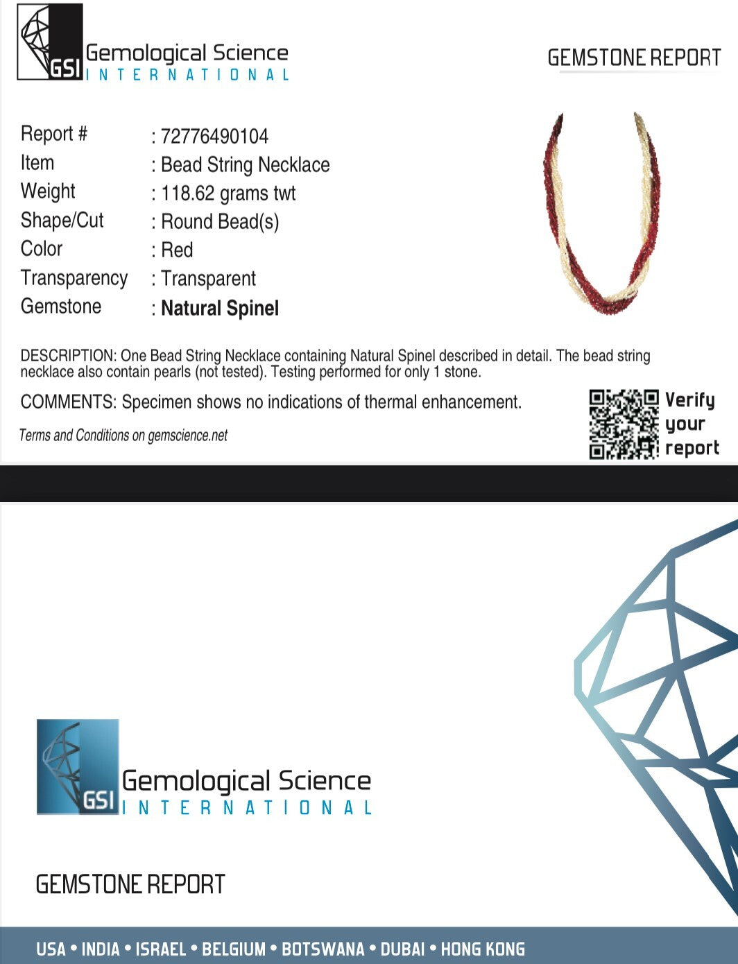 Certified Natural Red Spinel 592 Ct Freshwater Pearl Necklace For Women