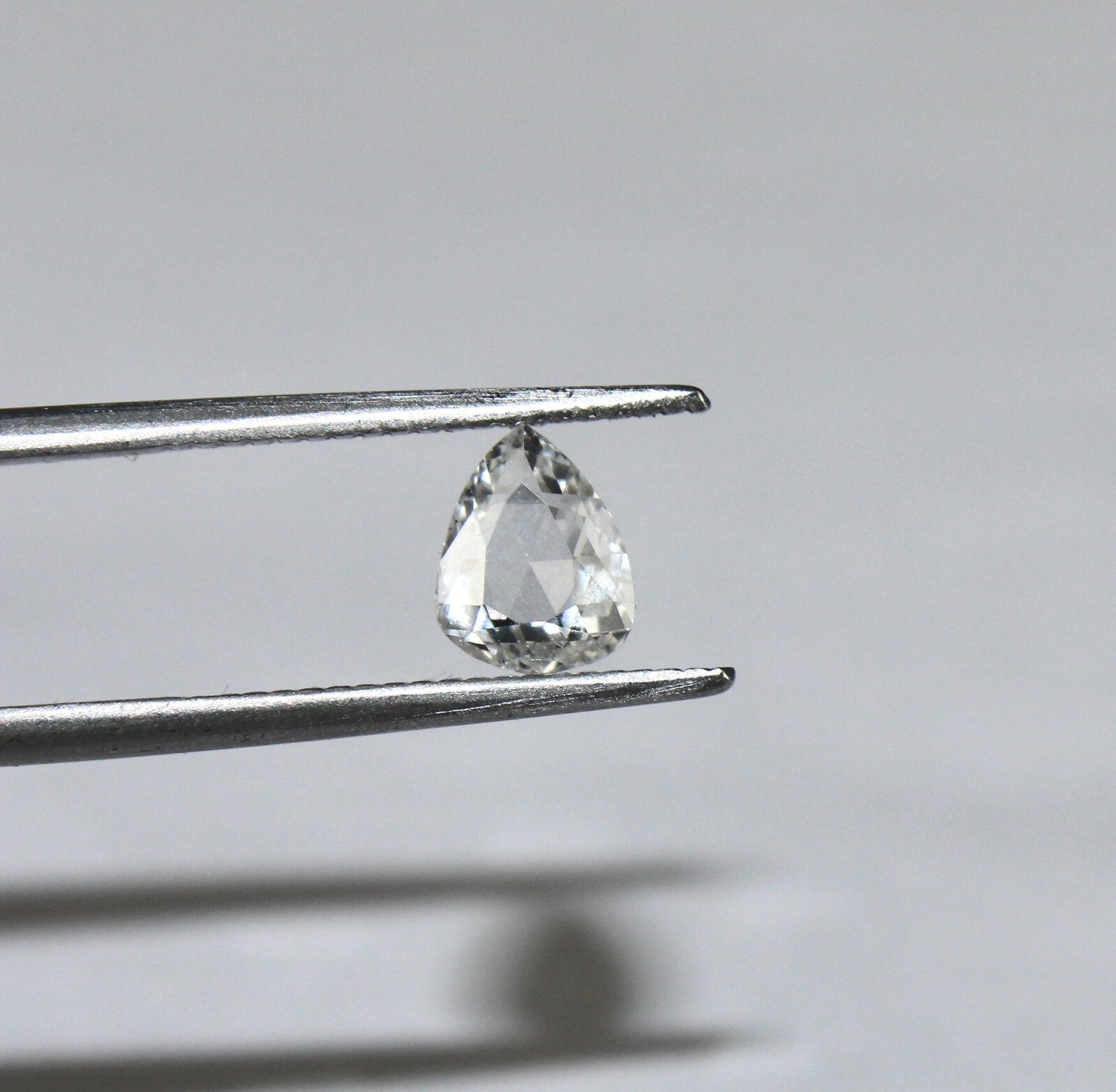 Certified Natural Rose Cut White Diamond Pear 0.74 Ct Loose Stone For Ring