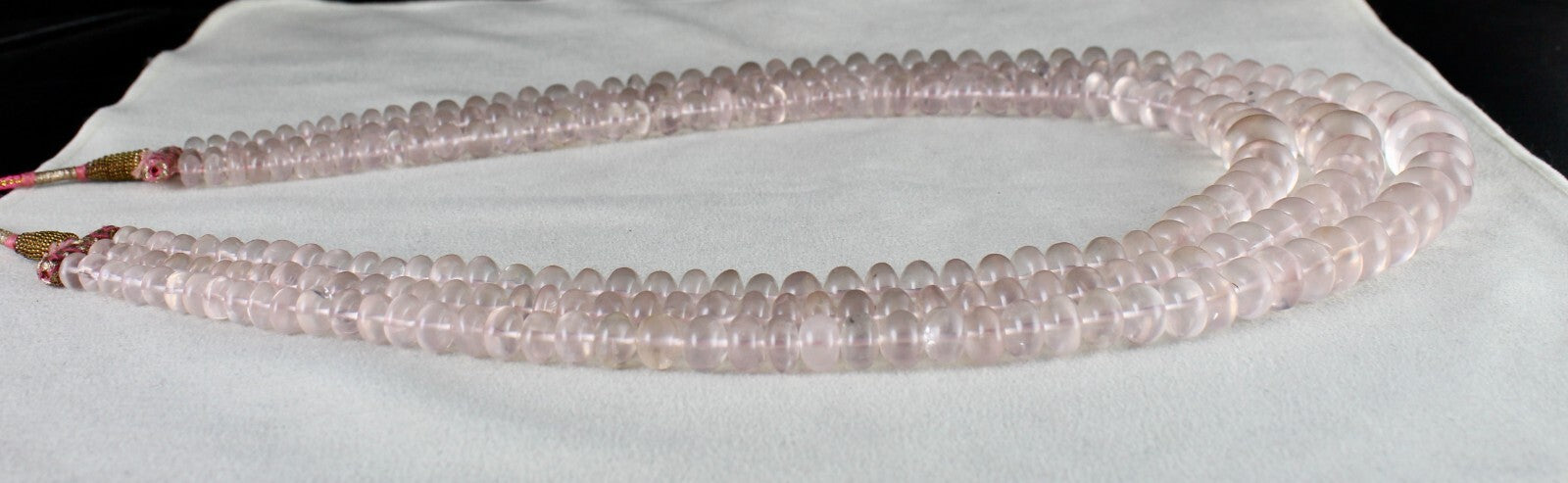 Certified Natural Rose Quartz Beads Round 1050 Ct Big Gemstone Pink Necklace