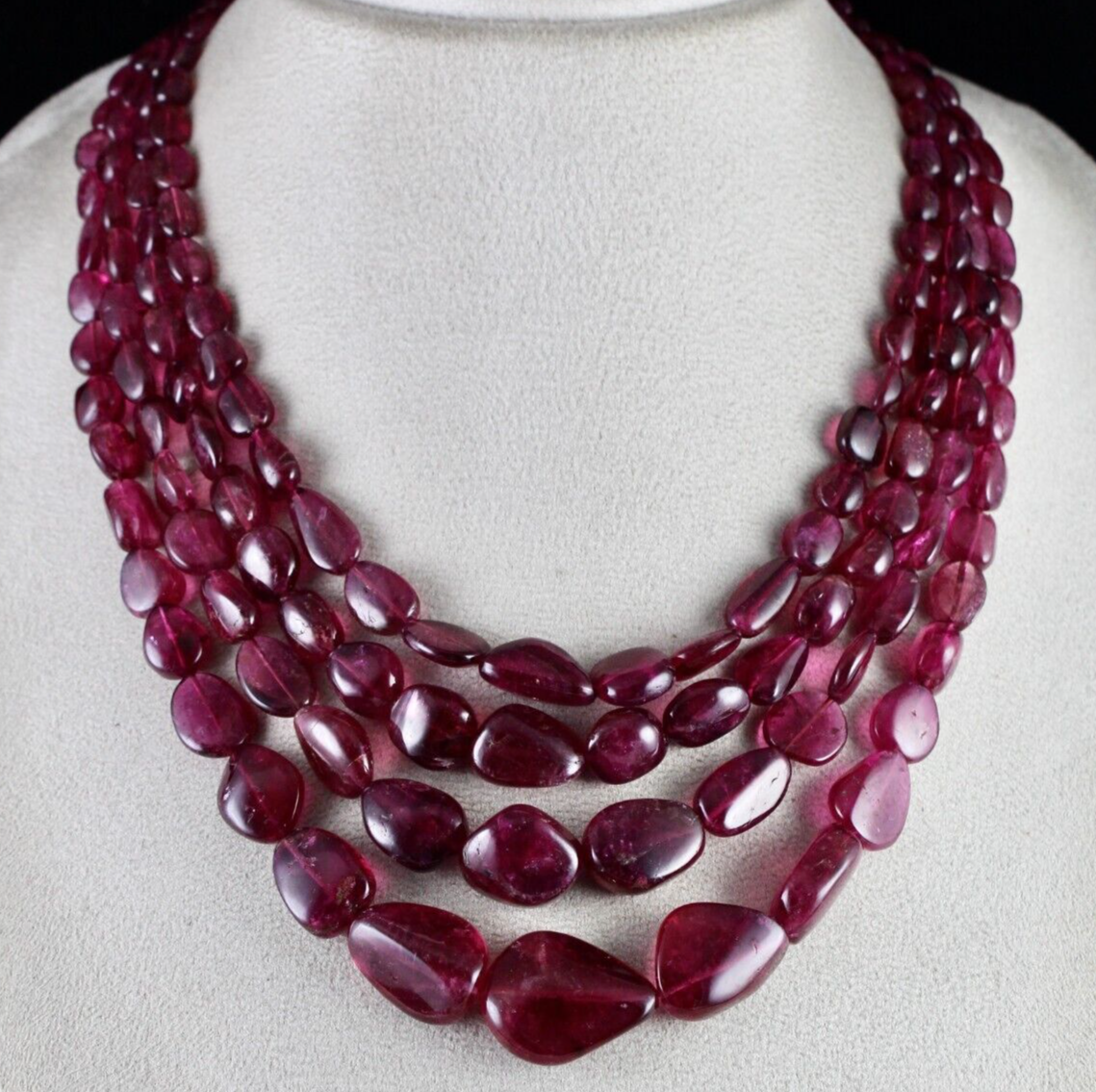 Certified Pink Tourmaline Necklace Rubellite 860 Ct Natural Gemstone String
