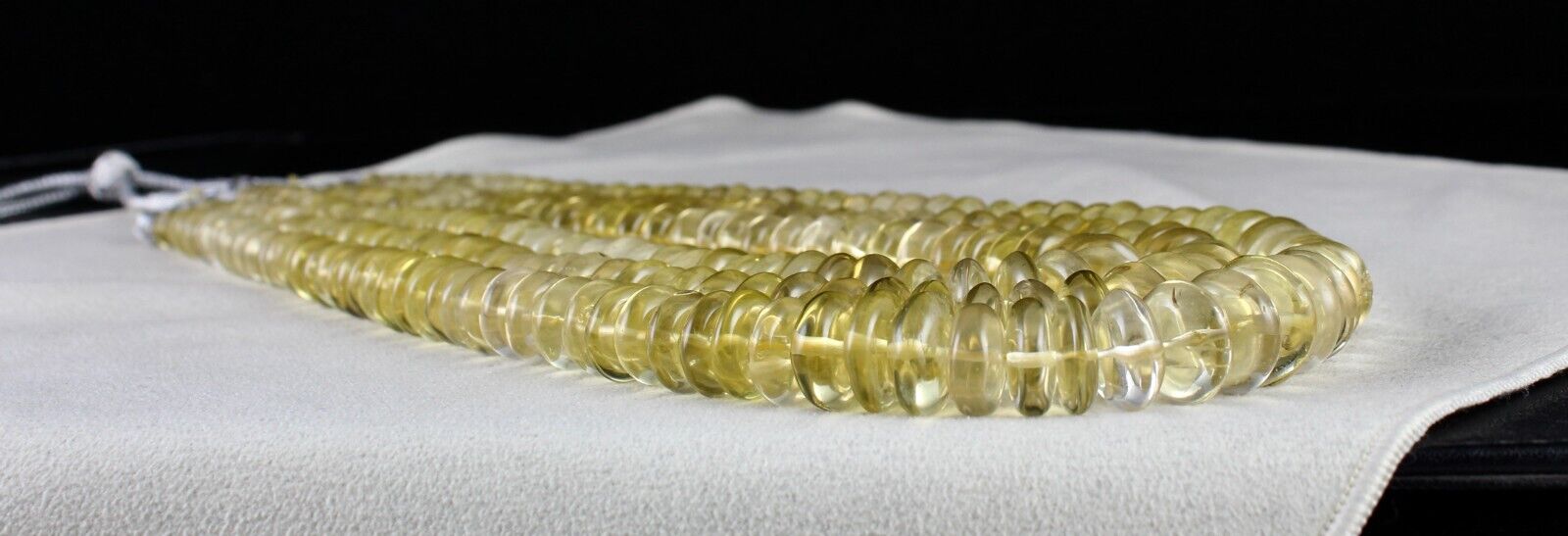 Natural Lemon Quartz Beads Button 1428 Ct Semi Precious Gemstone Yellow Necklace