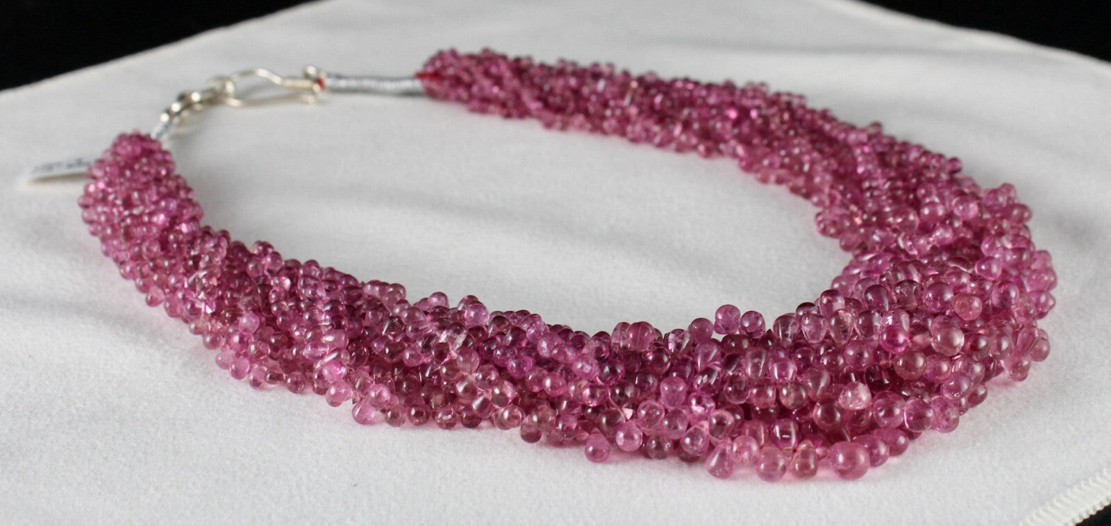 Certified Natural Tourmaline Rubellite Teardrop 626 Ct Gemstone Necklace