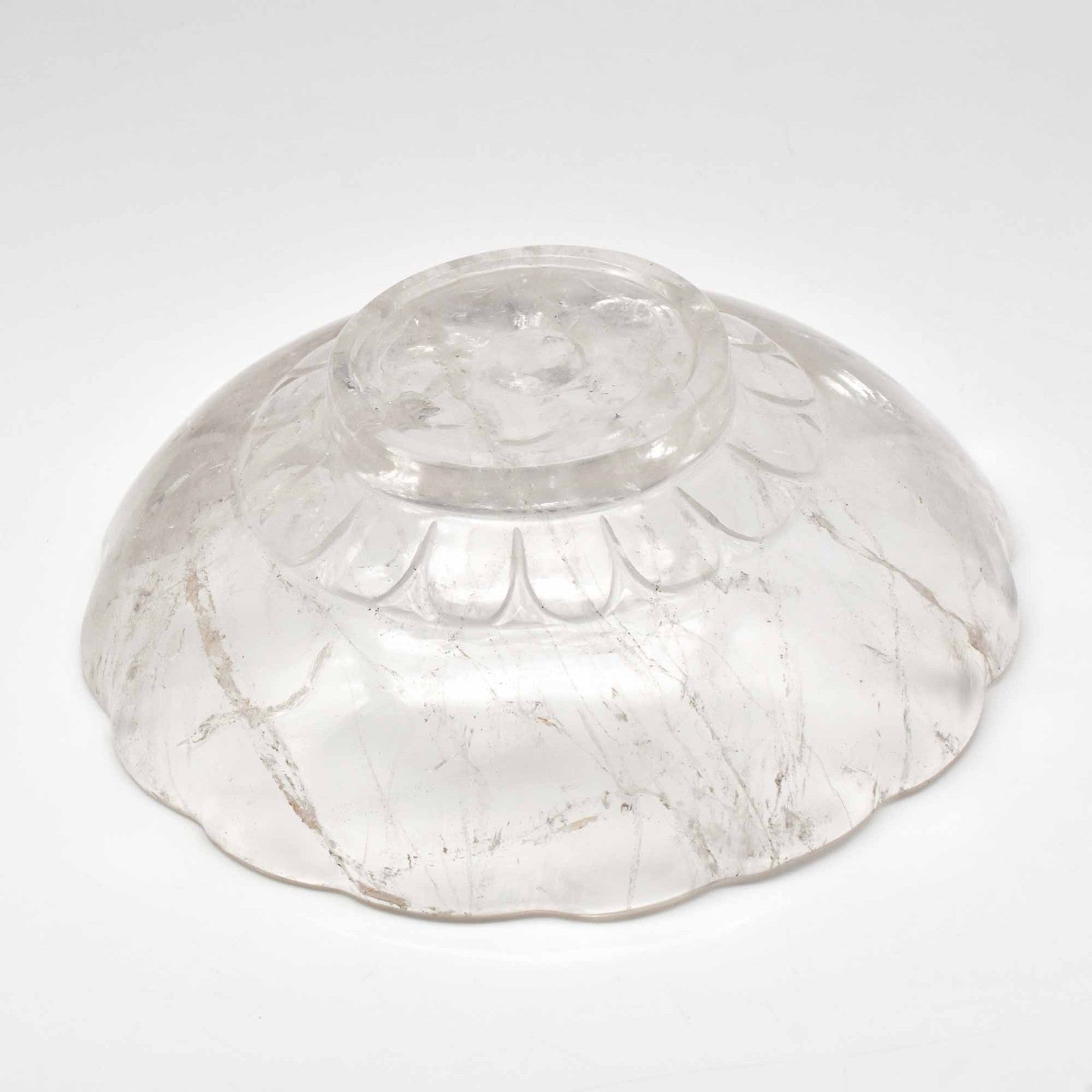 Certified Natural Rock Crystal Quartz 1935 Ct Round Engraved Gemstone Bowl Decor