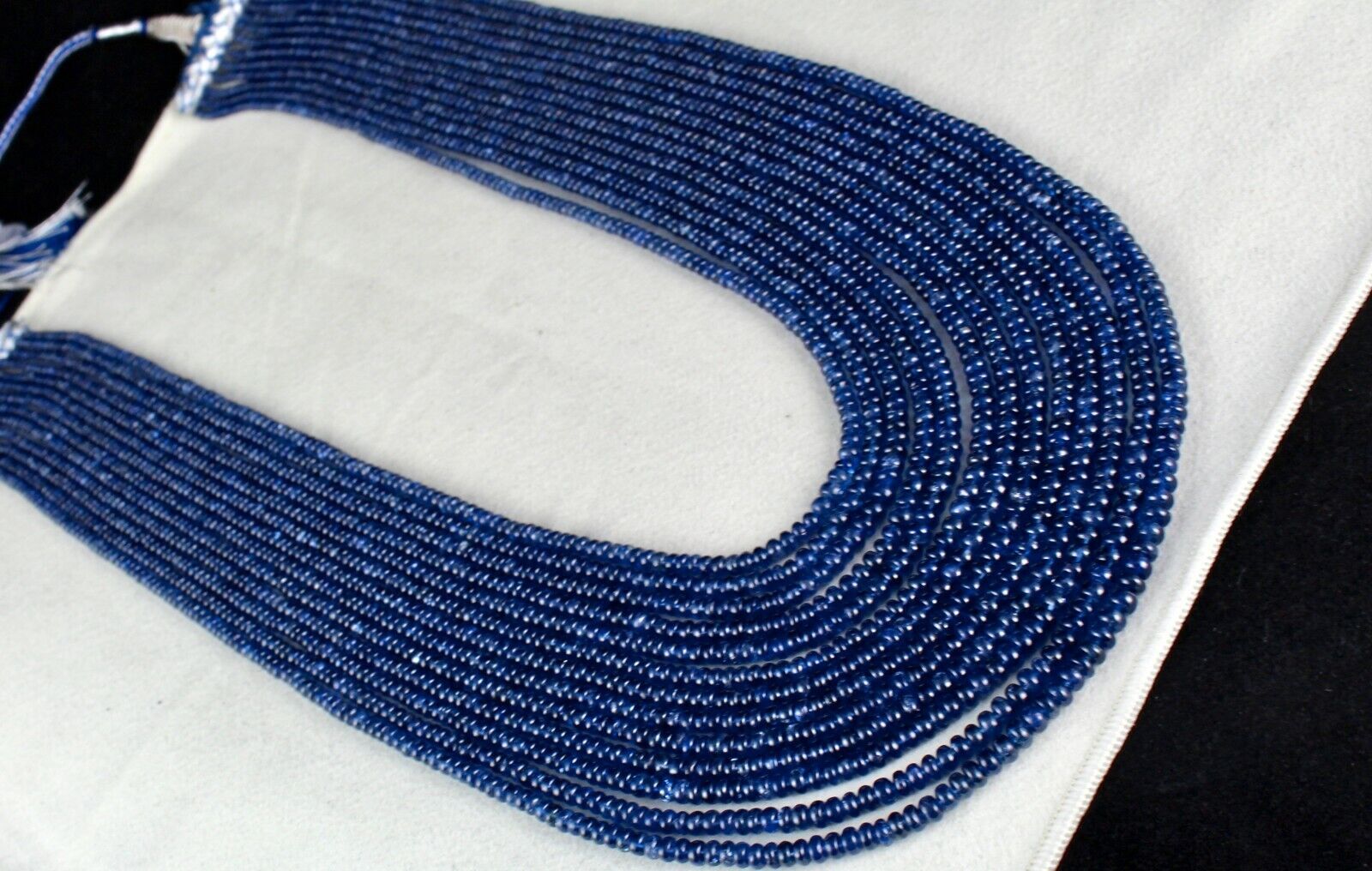 GTL CERTIFIED NATURAL BLUE SAPPHIRE BEADS ROUND 13 L 1047 CTS GEMSTONE NECKLACE