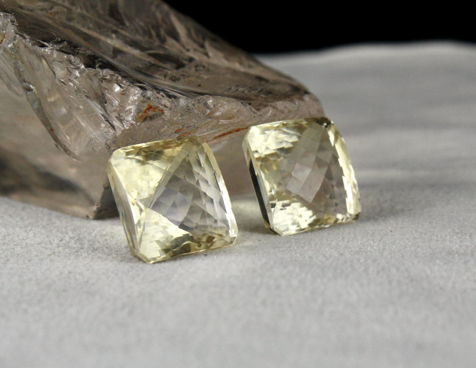 Natural Yellow Citrine Pair 69.50 Ct Square 2 Pcs Loose Gemstone Earring