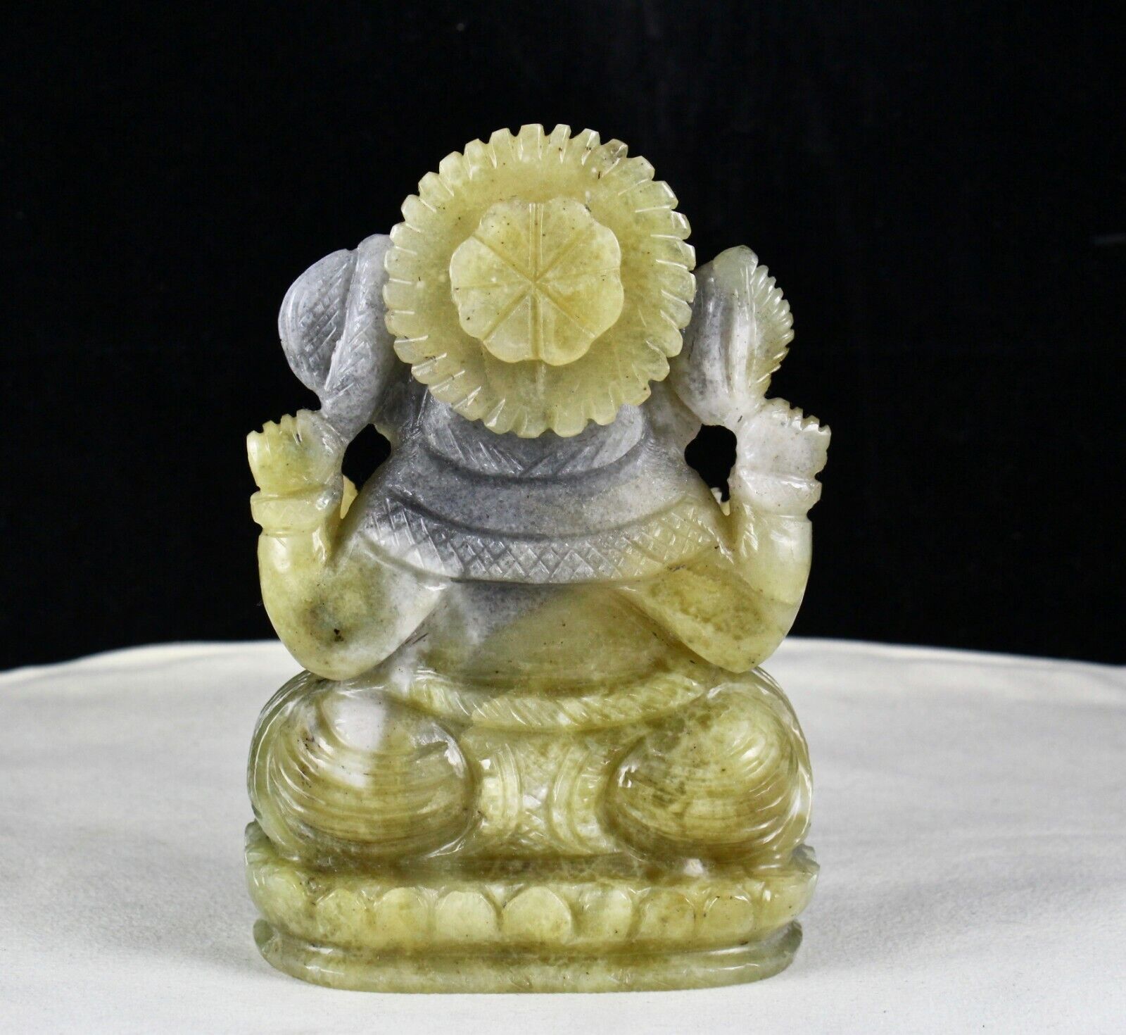 NATURAL SCAPOLITE FELDSPAR LORD GANESHA 5" INCH 3780 CTS GEMSTONE STATUE DECOR