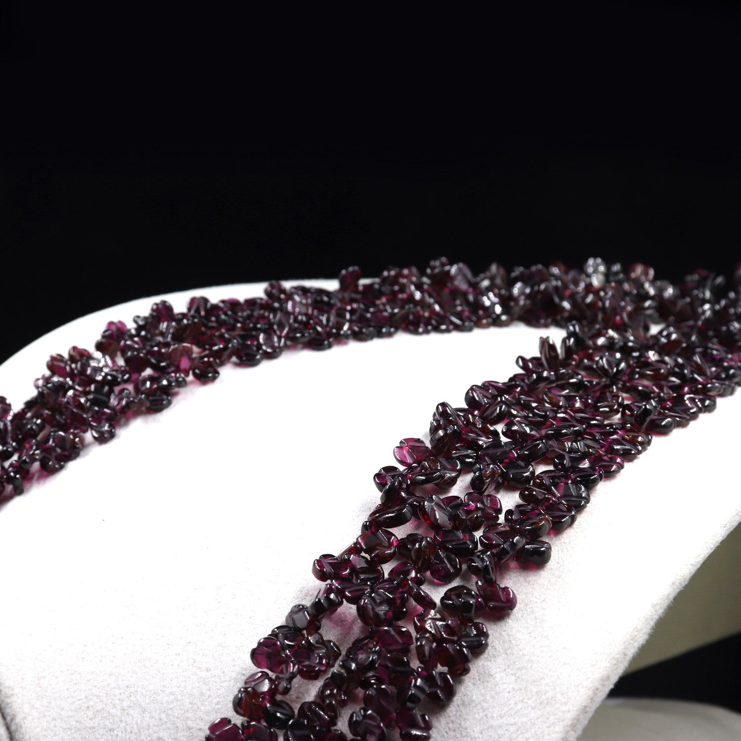 Certified Natural Red Garnet Beads Carved Leaves 1001 Ct Gemstone Necklace