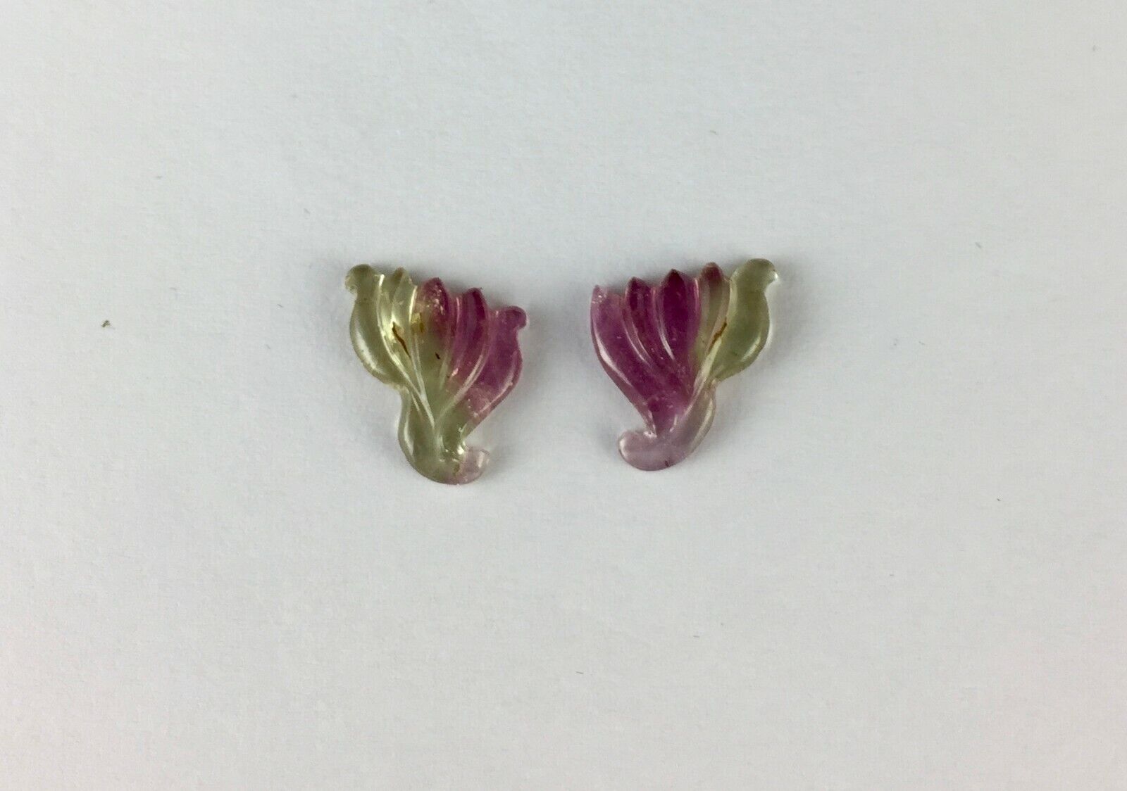 Natural Tourmaline Carved Leaves Pair 7.83 Cts Multi Gemstone Earring Designing