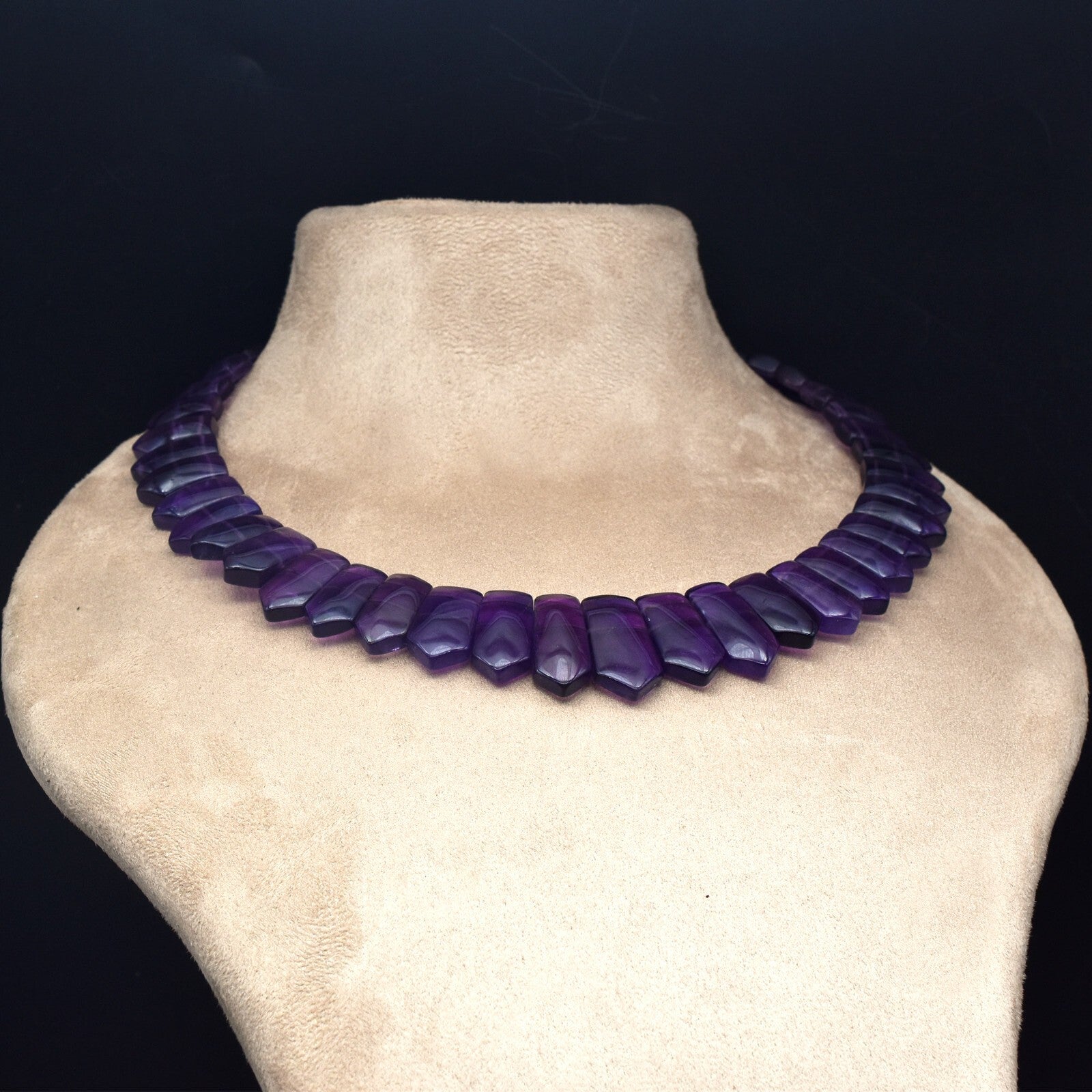 Certified Natural Amethyst 452 Ct Sterling Silver Semiprecious Necklace