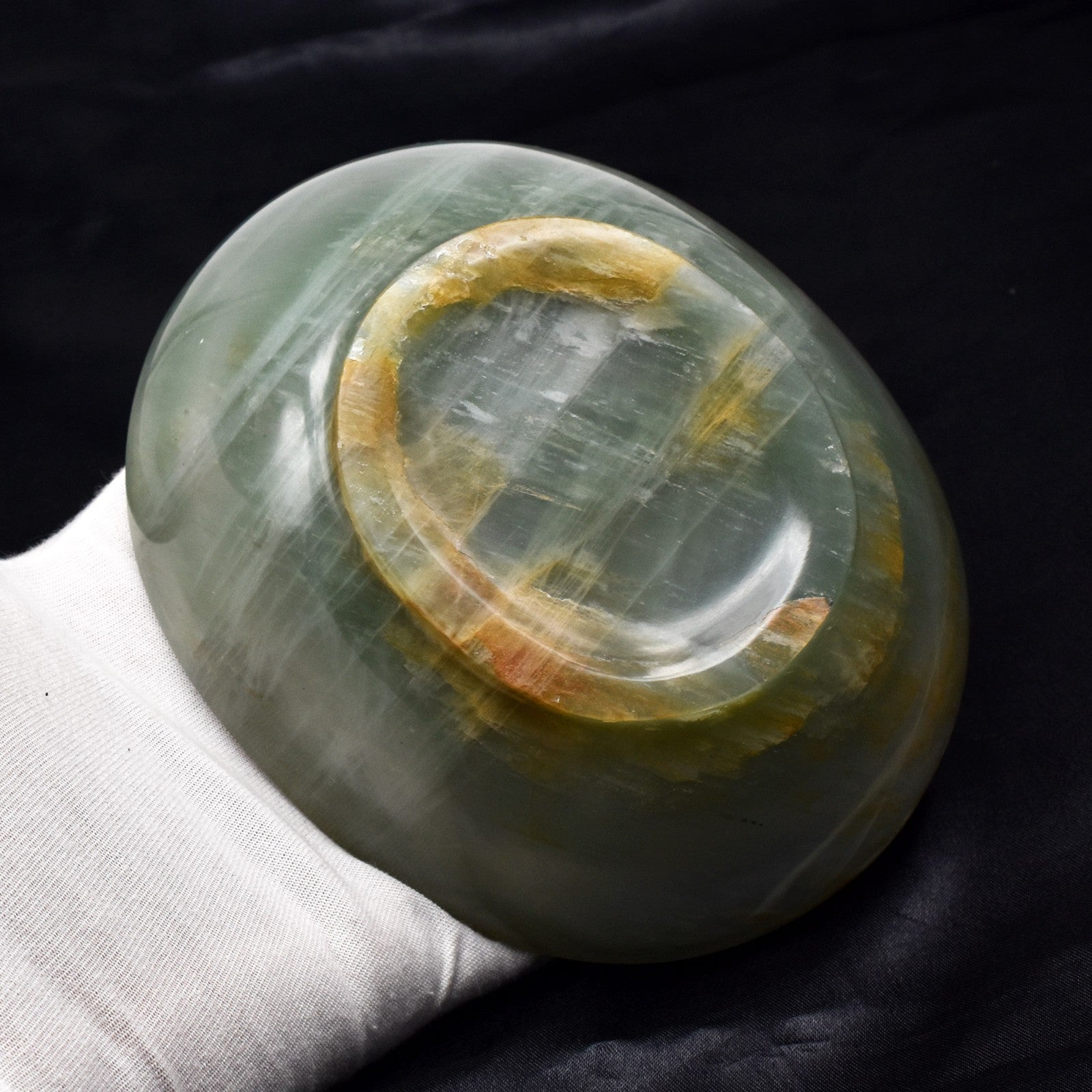 Certified Natural Aventurine Quartz Bowl 1575 Ct Carved Oval Gemstone Home Decor