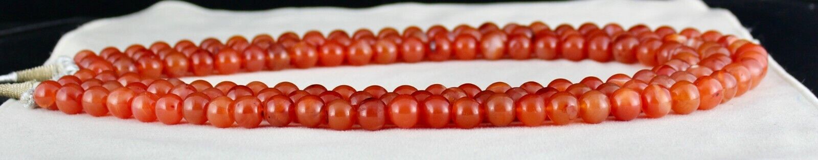 RED NATURAL CARNELIAN BEADS ROUND 3 LINE 1569 CARATS GEMSTONE IMPORTANT NECKLACE