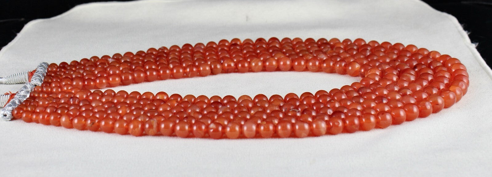 6mm Natural Orange Carnelian Beads Necklace, Fashion Gemstone, L 1306 Ct