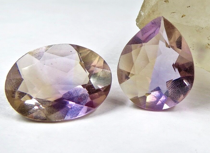 Natural Ametrine Oval & Pear 24.30ct Gemstones For Ring & Pendant