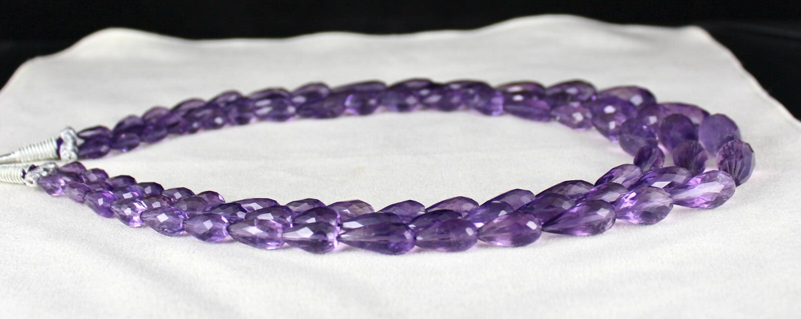 Certified Natural Purple Amethyst Tear Drop Beads 764ct Finest Necklace