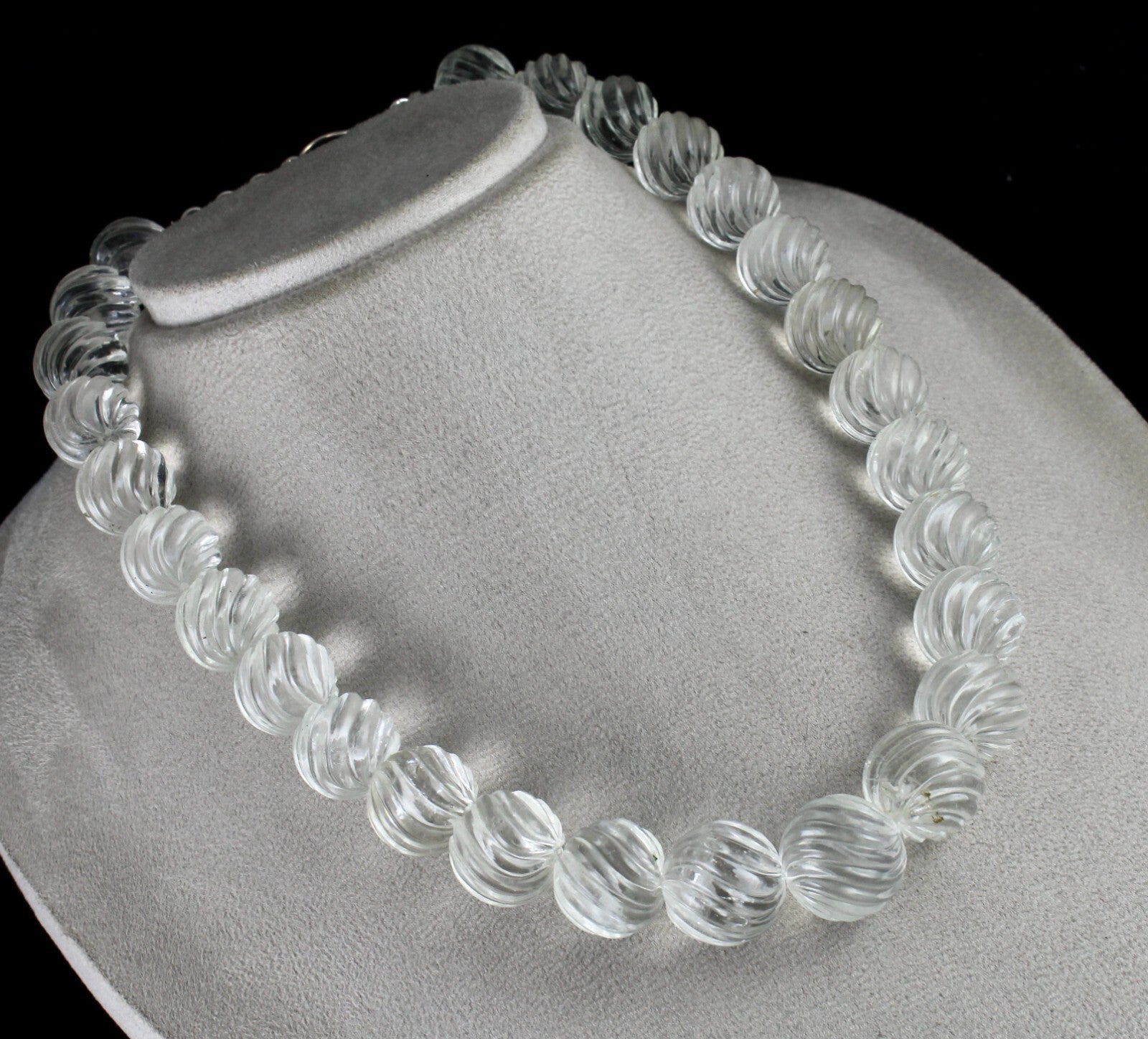 Natural Rock Crystal Quartz Round Beads Necklace 1116 Ct Gemstone For Women