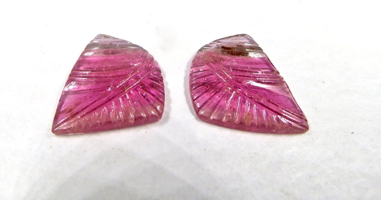 NATURAL MULTI COLOUR TOURMALINE CARVED 15.93 CARATS GEMSTONE FOR EARRING