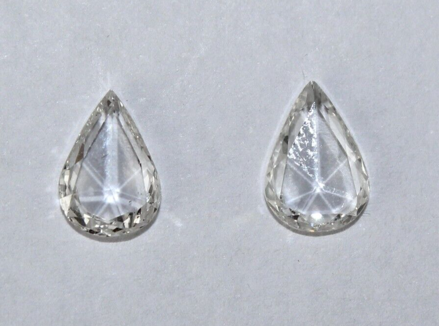 Certified Natural Rose Cut Diamond 1.11 Ct Pear Shape Pair Loose Gemstones