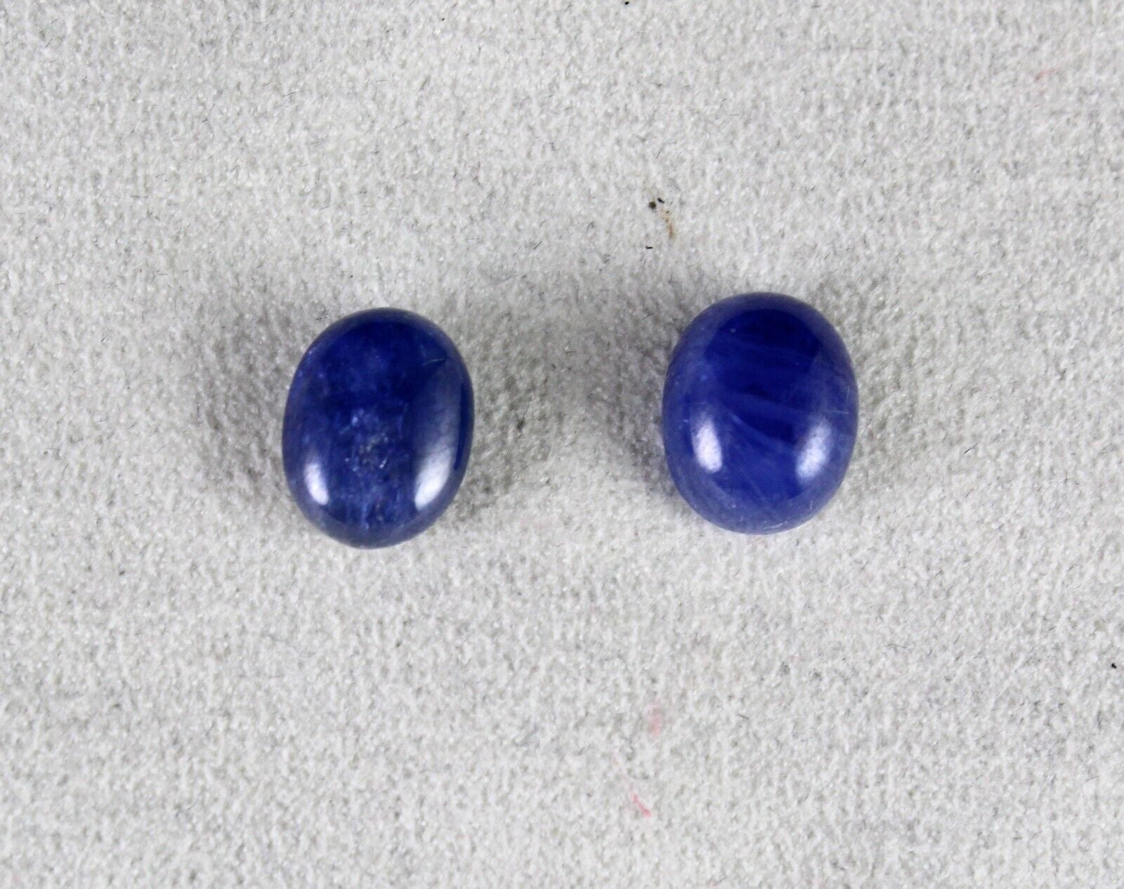 Natural Blue Sapphire Long Oval Cabochon 12.63 Ct Loose Gemstone Pair Earring