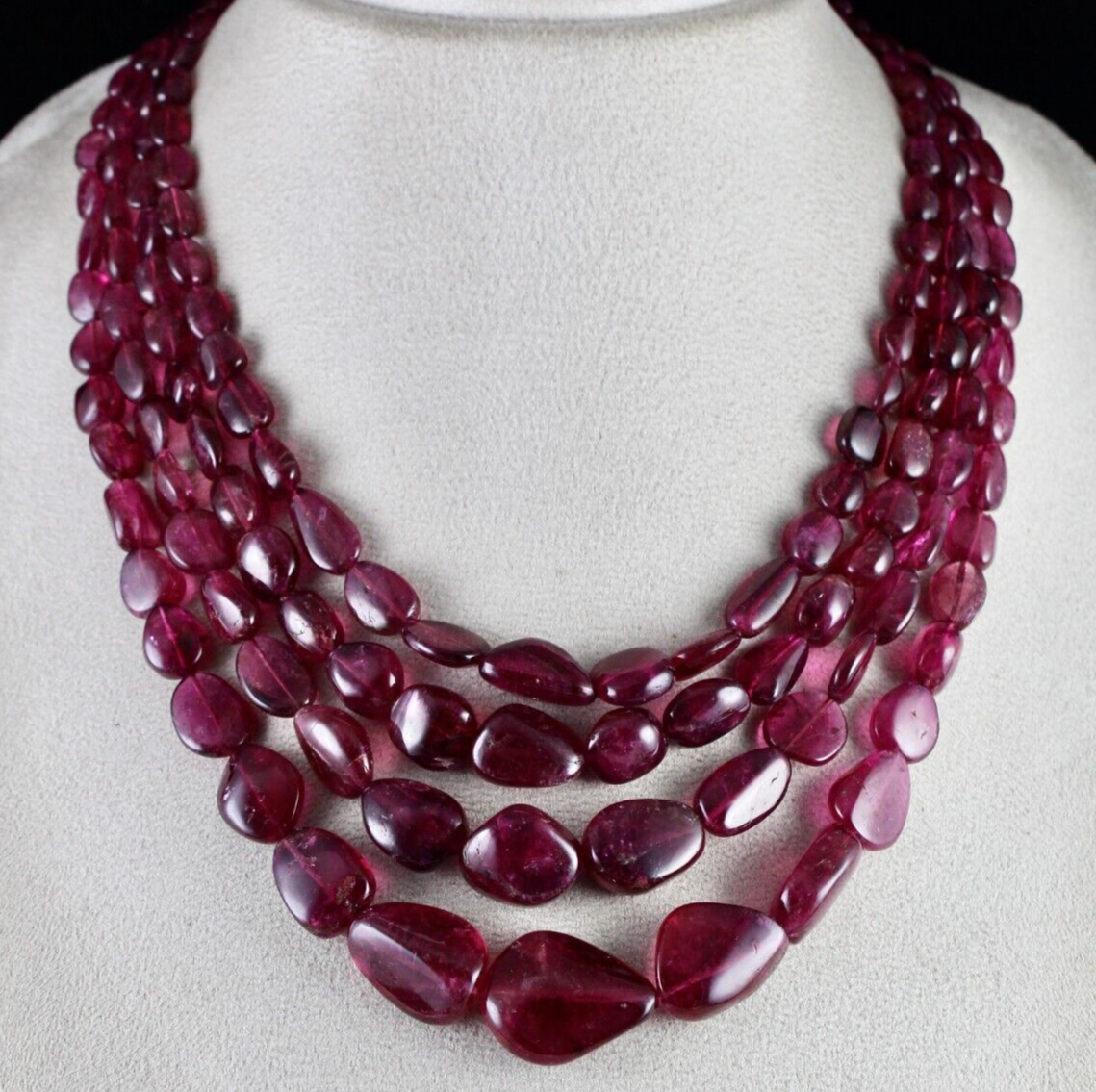 Pink Tourmaline Necklace Rubellite Beads 4L 860 Ct Drill Natural Gemstone String