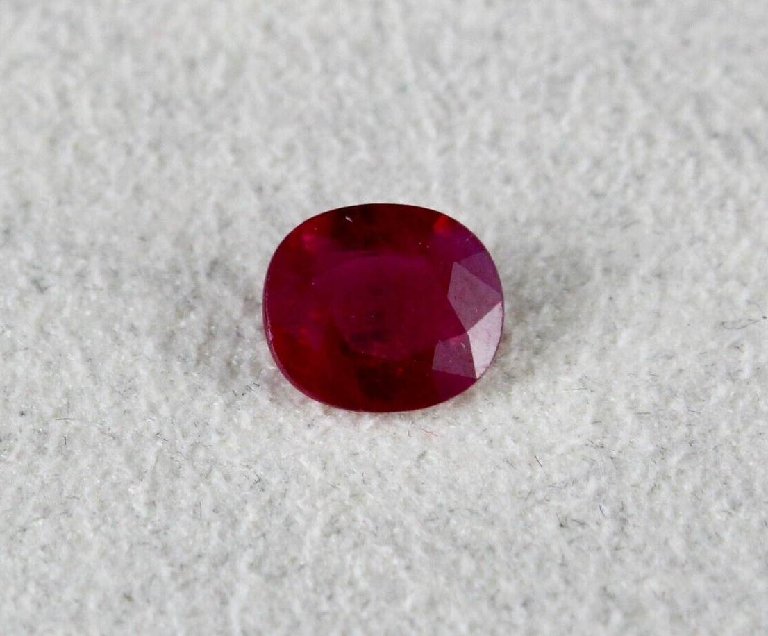 Certified Natural Heated Burma Ruby 1.30ct Oval Cut Loose Stone Ring Pendant
