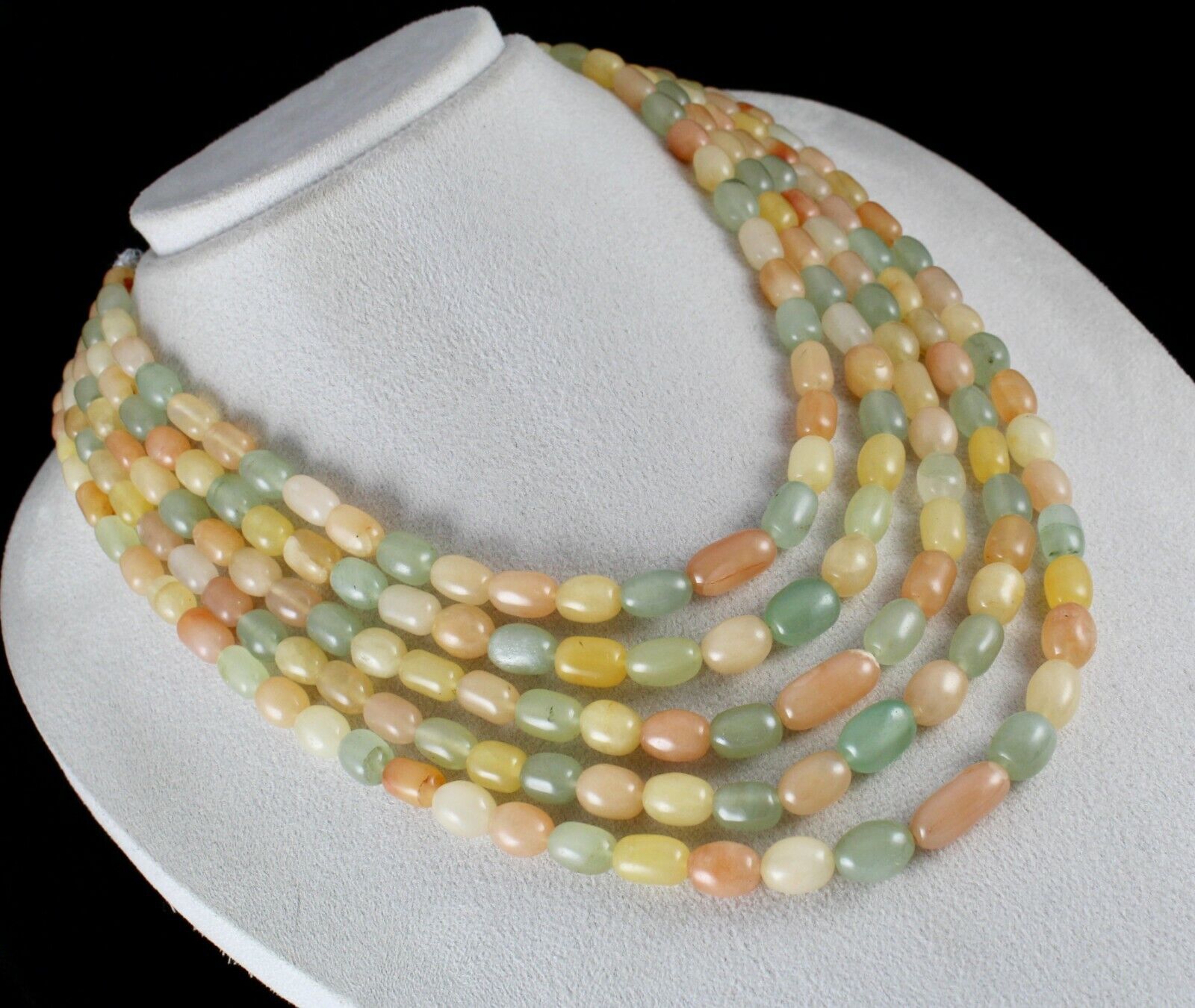 MULTI NATURAL SEMI PRECIOUS BEADS CABOCHON 5L 1115 CTS GEMSTONE FASHION NECKLACE