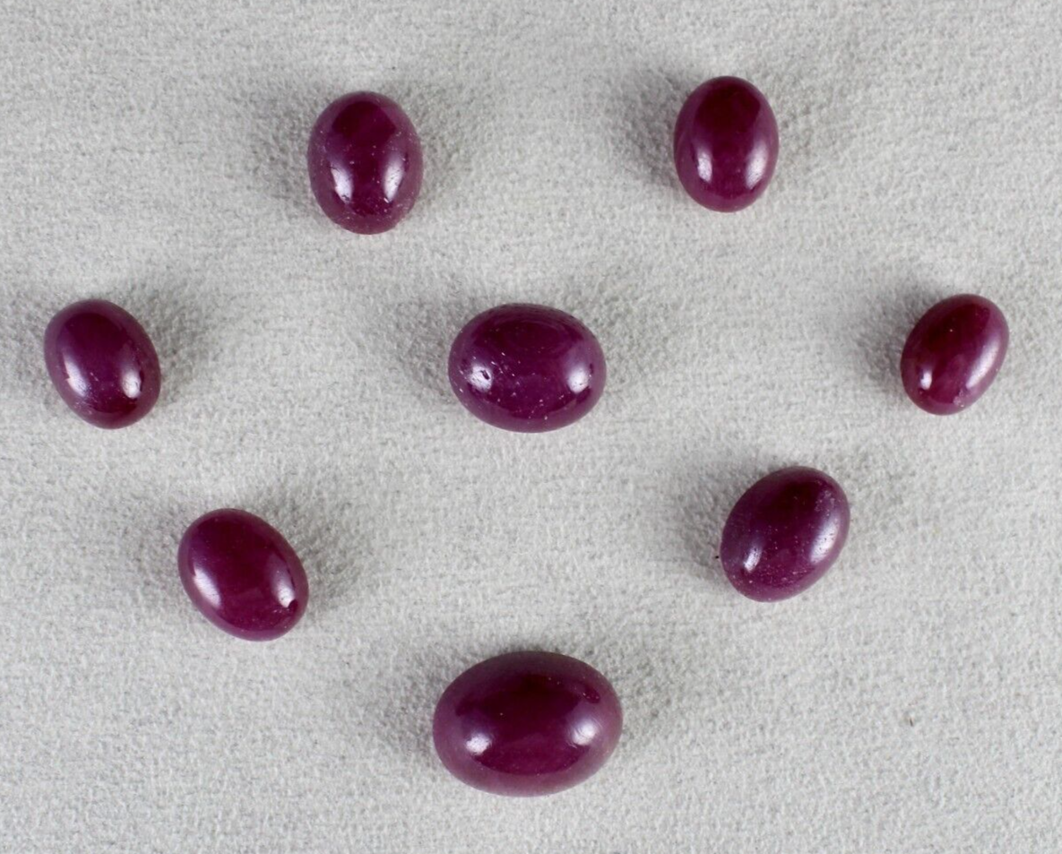 Certified Natural Untreated Ruby Cabochon 103.70ct Gemstone Set Earring Ring