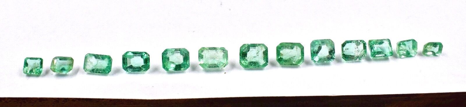 NATURAL COLOMBIAN EMERALD OCTAGON CUT 13 PCS 10 CTS GEMSTONE DESIGNING BRACELET