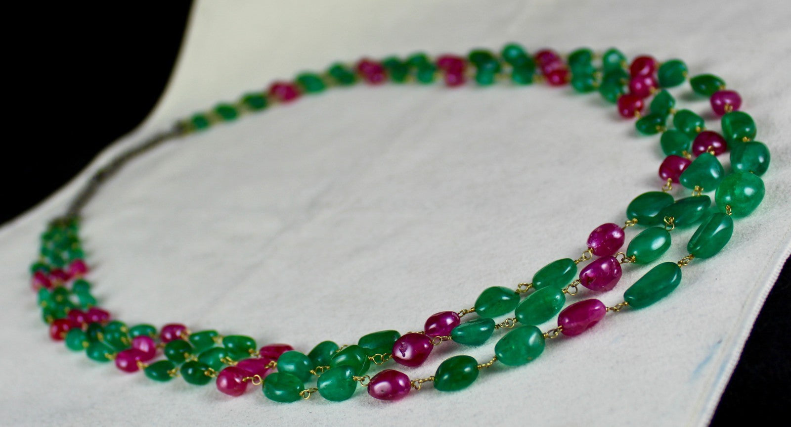 Certified Natural Colombian Emerald Burma Ruby 347 Ct 18k Gold Diamond Necklace