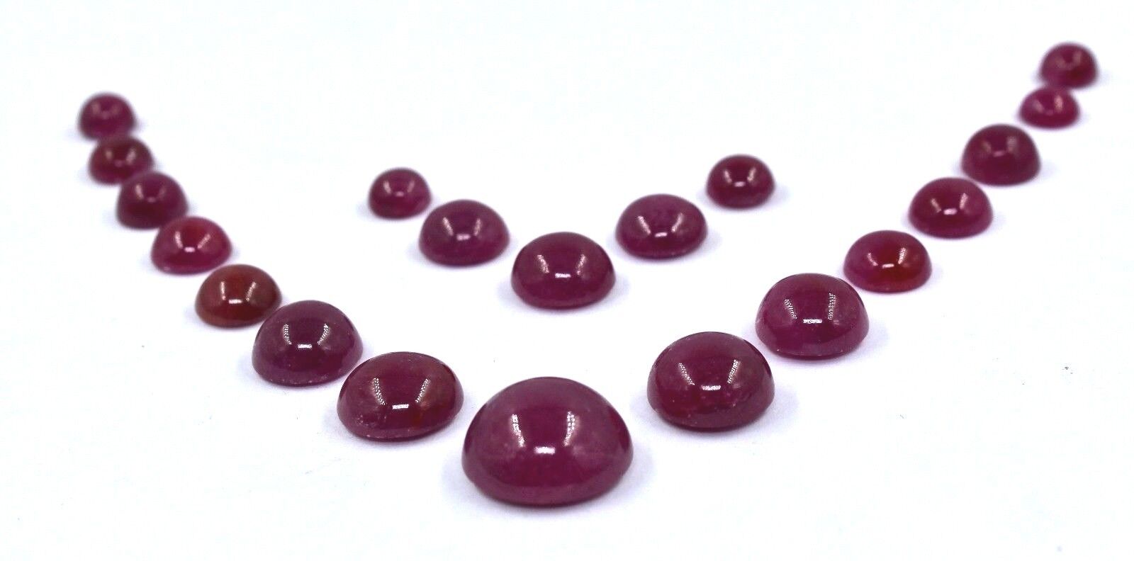 NATURAL NO HEAT RUBY ROUND CABOCHON 20 PCS 113.30 CTS  GEMSTONE FOR SET EARRING