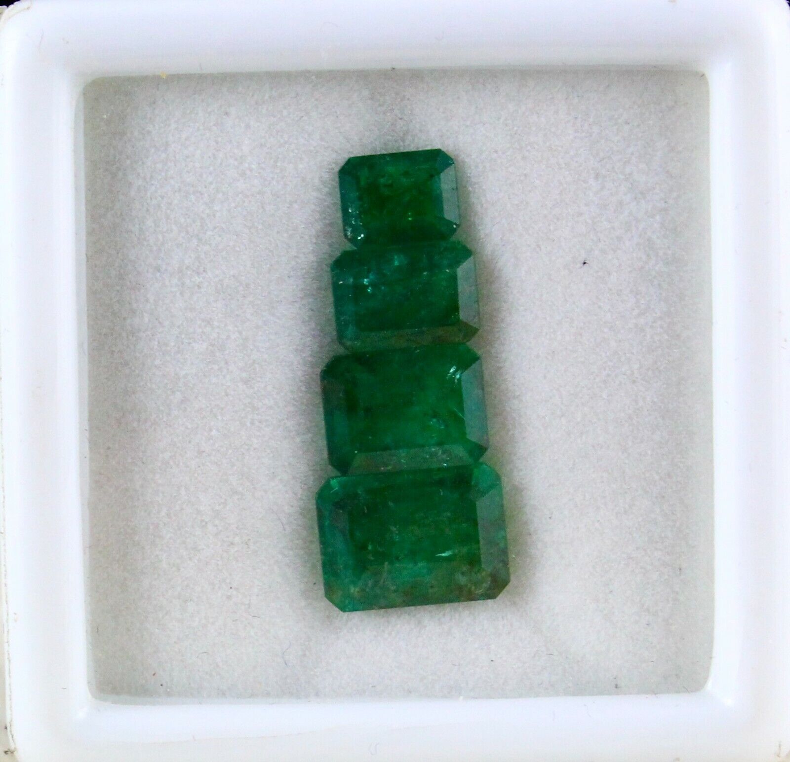 Certified Natural Emerald Octagon Cut 4 Pc 6.67 Cts Gemstone Pendant Ring Design