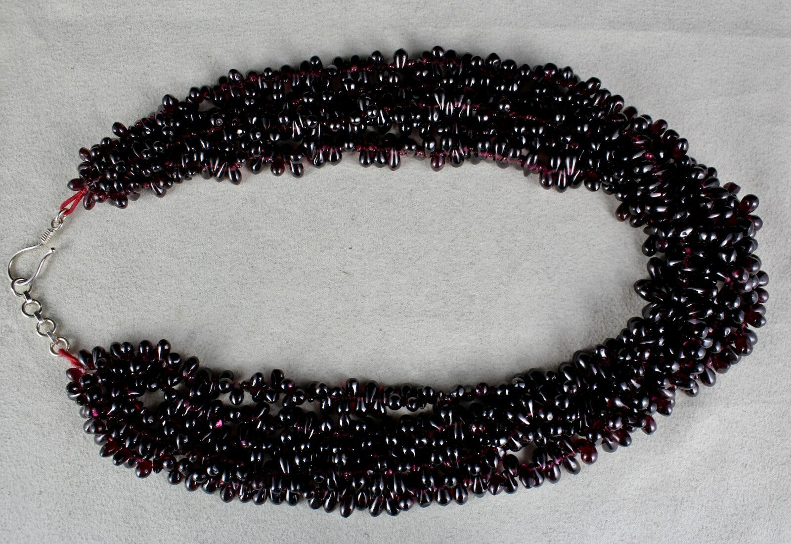 Natural Red Garnet Tear Drop Beads Necklace 5 L 1556 Ct Fashion Gemstone