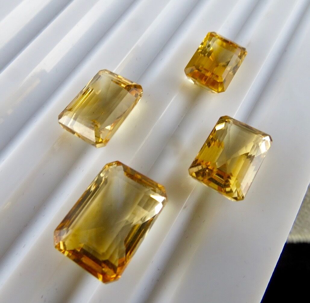 NATURAL CITRINE CUT OCTAGON 33 CARATS GEMSTONE FOR EARRING RING PENDANT SET