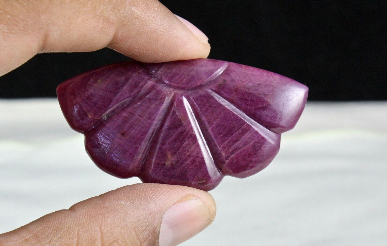 32X58 MM HAND CRAFTED NATURAL RUBY CARVED 110 CARATS GEMSTONE DESIGNING PENDANT