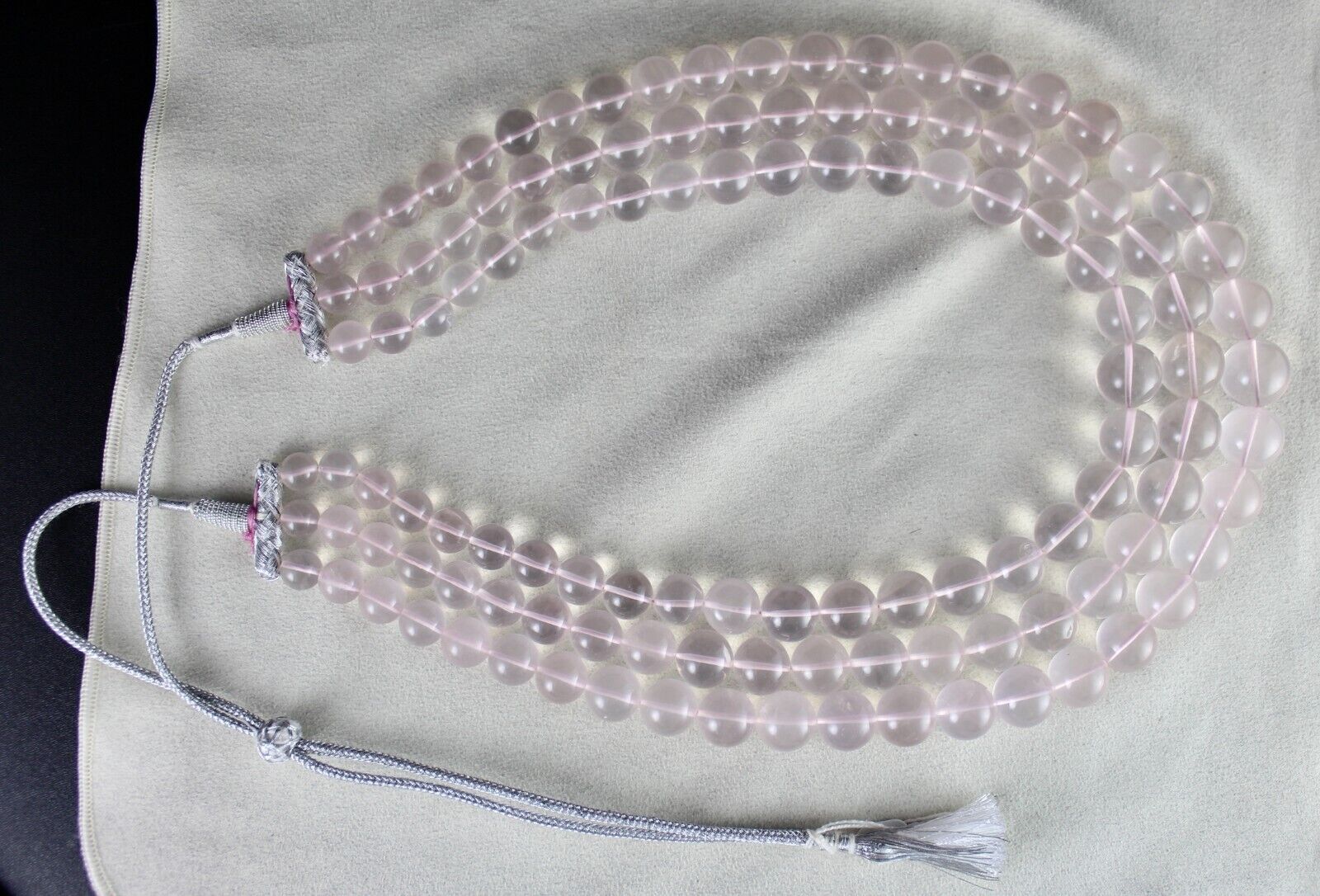 Natural Rose Quartz Beads Round 3 L 1902 Ct Big Gemstone Fashion Pink Necklace