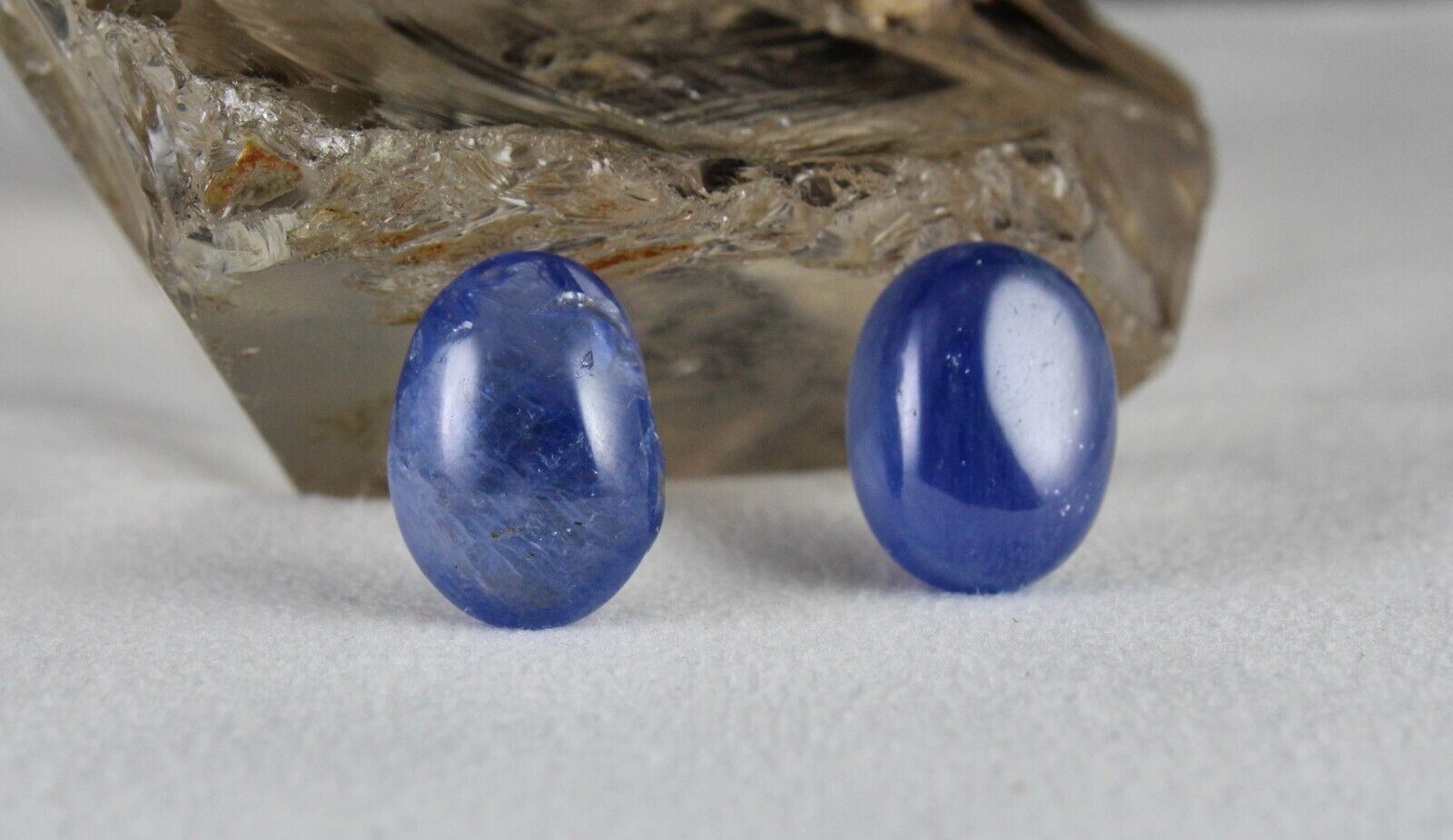 Natural Blue Sapphire Cabochon 33.83 Ct Loose Certified Gemstone Earring Pair