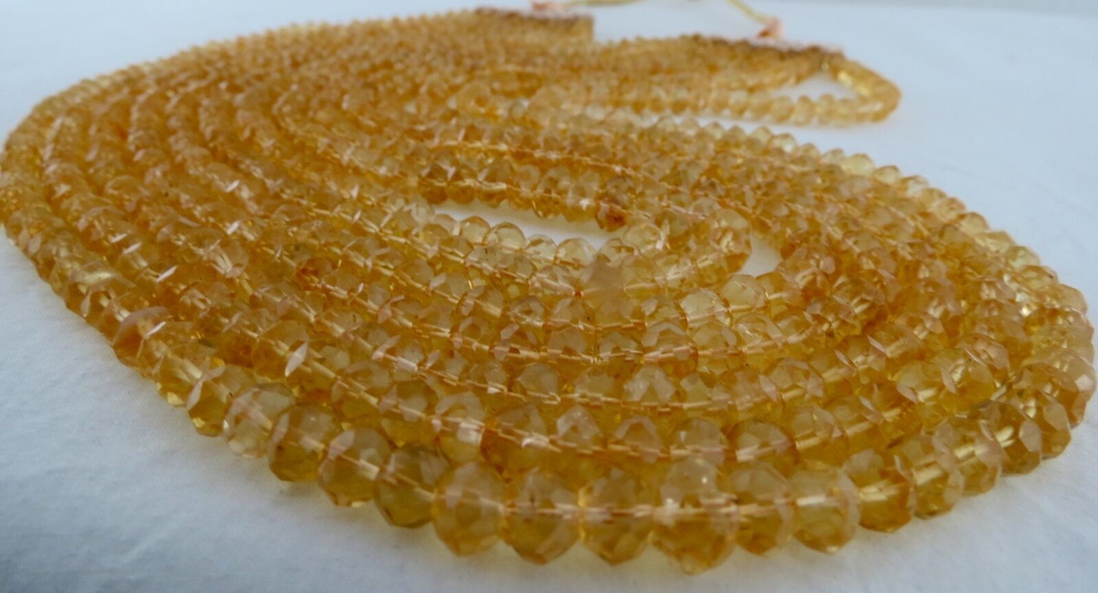 Natural Citrine Beads Faceted Round 7 L 885 Ct Gemstone String Fashion Necklace