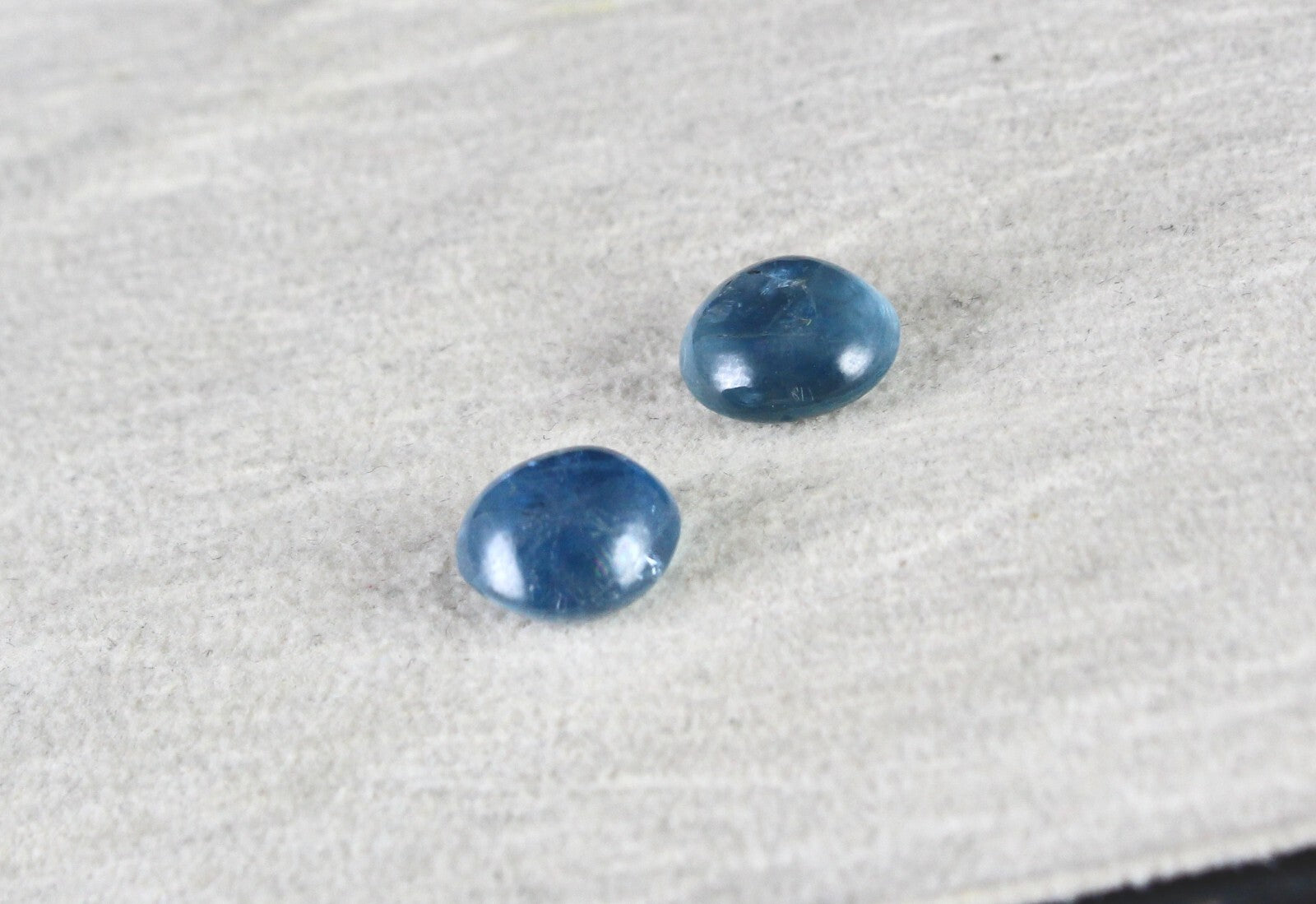 Certified Natural Burmese Blue Sapphire 10.78 Ct Round Cabochon Gemstone Pair