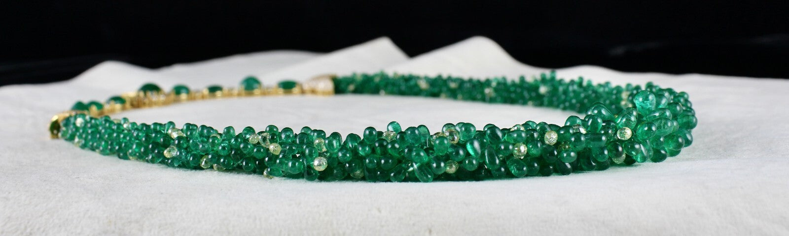 Certified 18k Gold Natural Zambian Emerald 306.7ct Diamond Necklace For Wedding