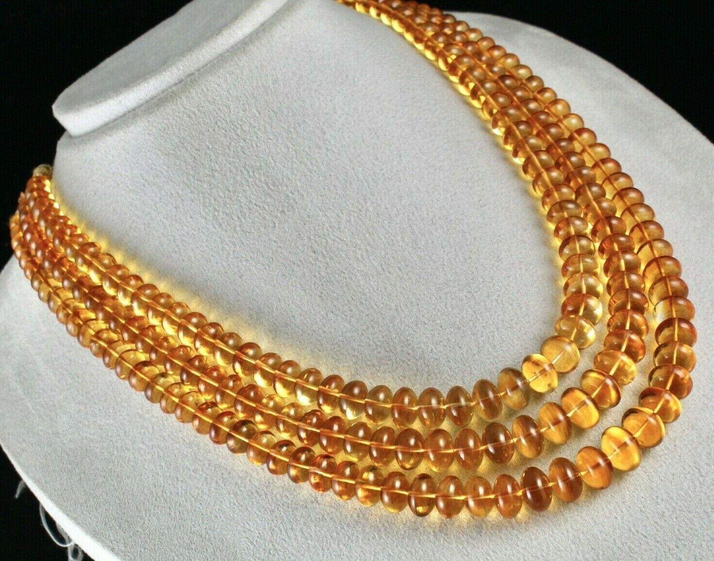 Natural Yellow Citrine Beads Round 3 L 935 Ct Top Gemstone Statement Necklace