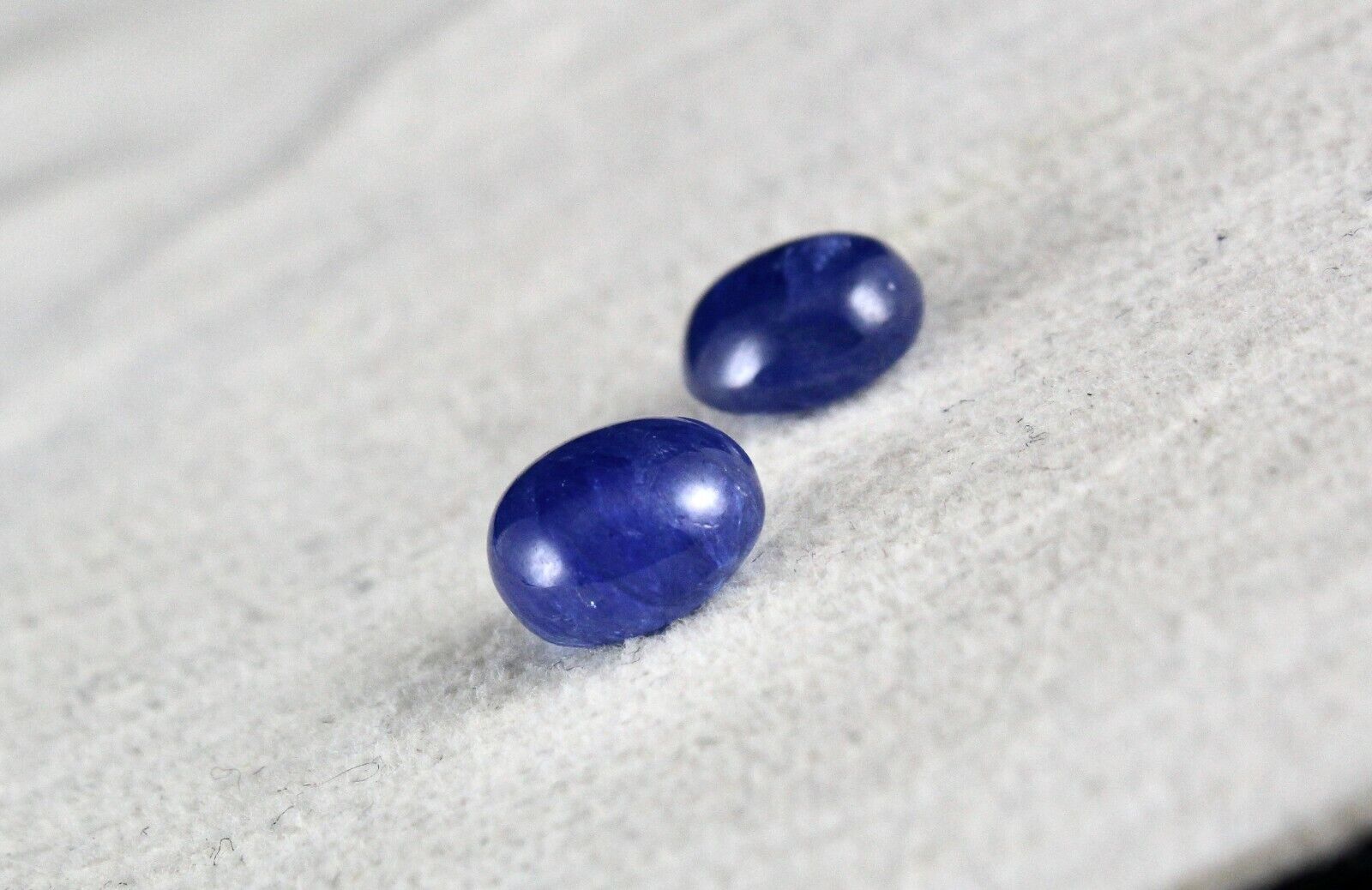 Natural Blue Sapphire Oval Pair 6.89 Carats Untreated Gemstone Earring Designing