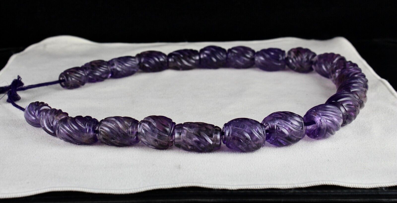 Vintage Natural Amethyst Beads Carved 23 Pc 1225 Ct Big Drill Gemstone Designing