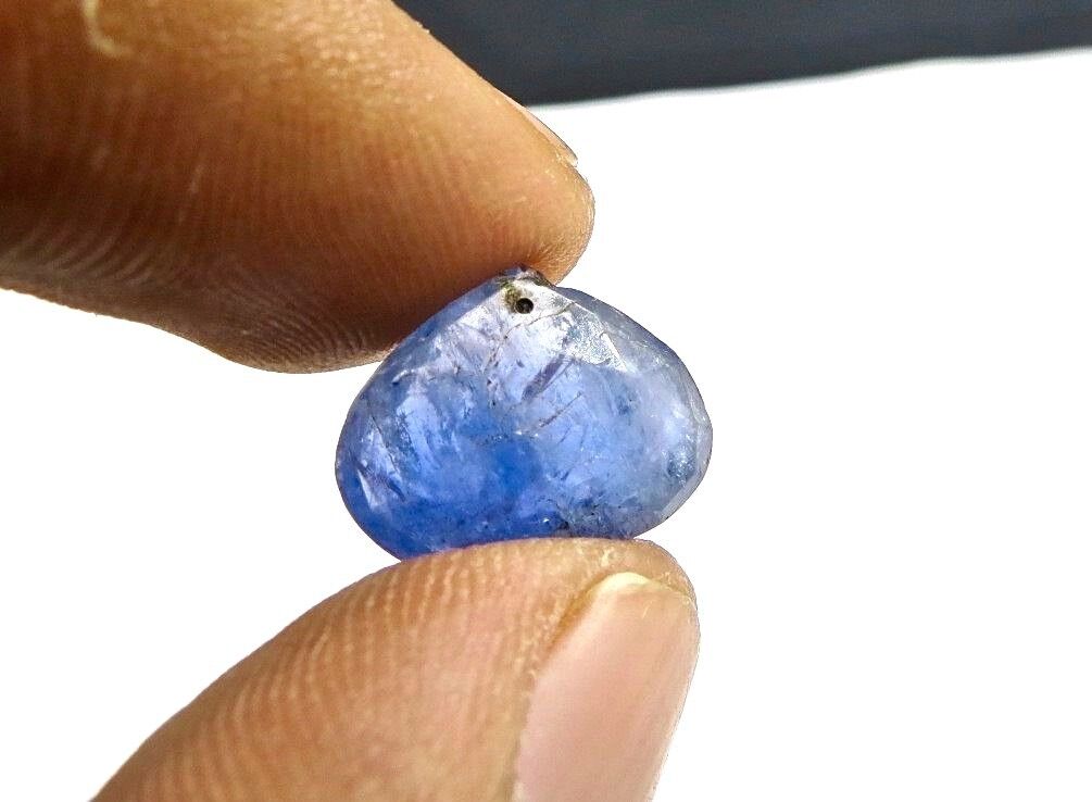 NATURAL BLUE SAPPHIRE FACETED TEAR DROP 9.05 CARATS GEMSTONE FOR DESIGNING 