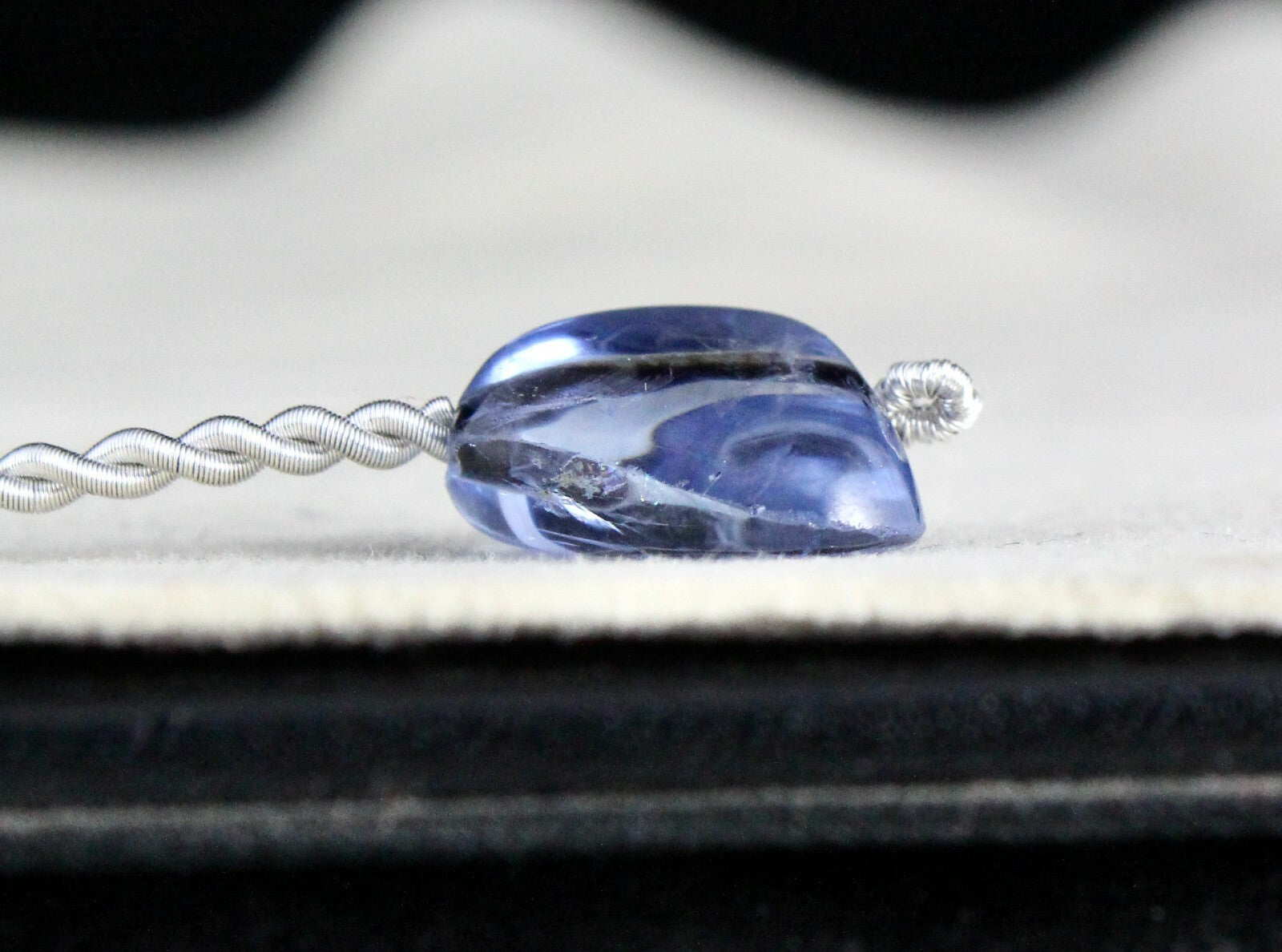 15x12 Mm Certified Natural Blue Sapphire Bead Nugget 12.41 Ct Gem Pendant