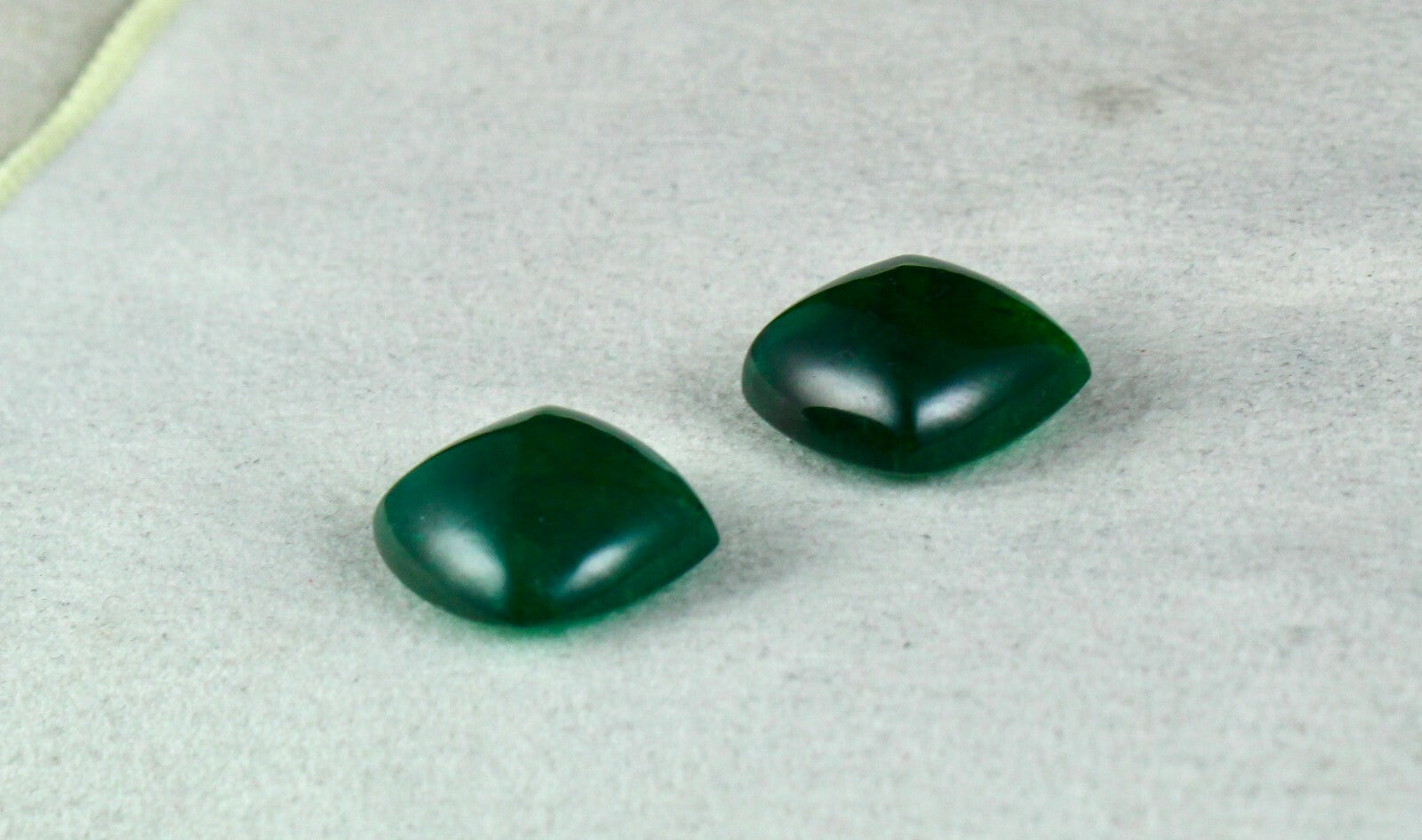Natural Zambian Emerald 44.51 Ct Sugarloaf Cabochon Earring Certified 18x16 Mm