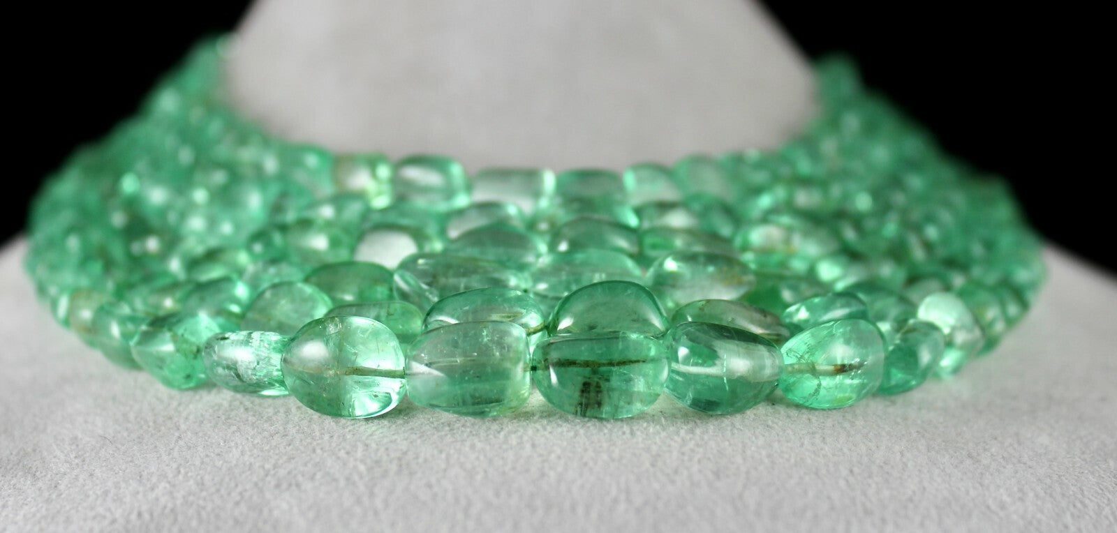 Certified Natural Colombian Emerald Beads 1148ct Necklace For Women