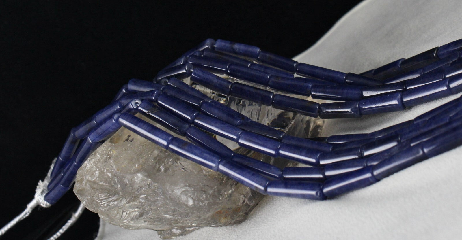 Natural Blue Aventurine 896ct Tube Beads Semi Precious Necklace