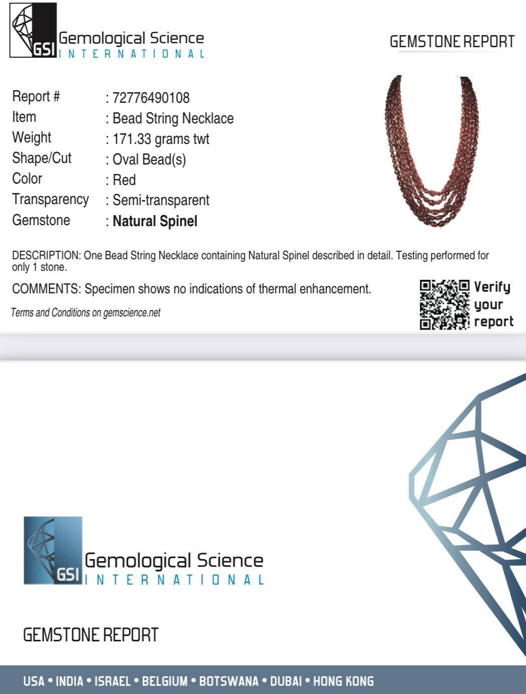 Certified Natural Red Spinel 830ct Beaded Long Drilled Gemstone Necklace