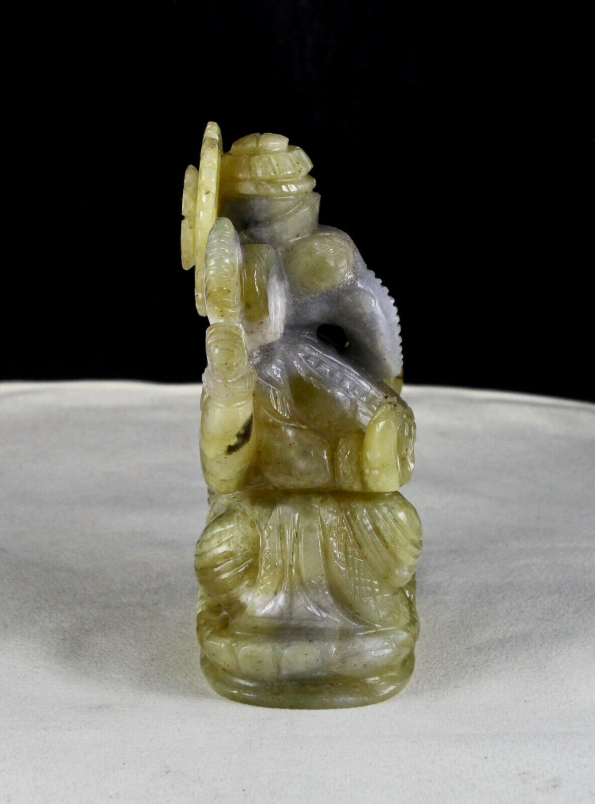 NATURAL SCAPOLITE FELDSPAR LORD GANESHA 5" INCH 3780 CTS GEMSTONE STATUE DECOR