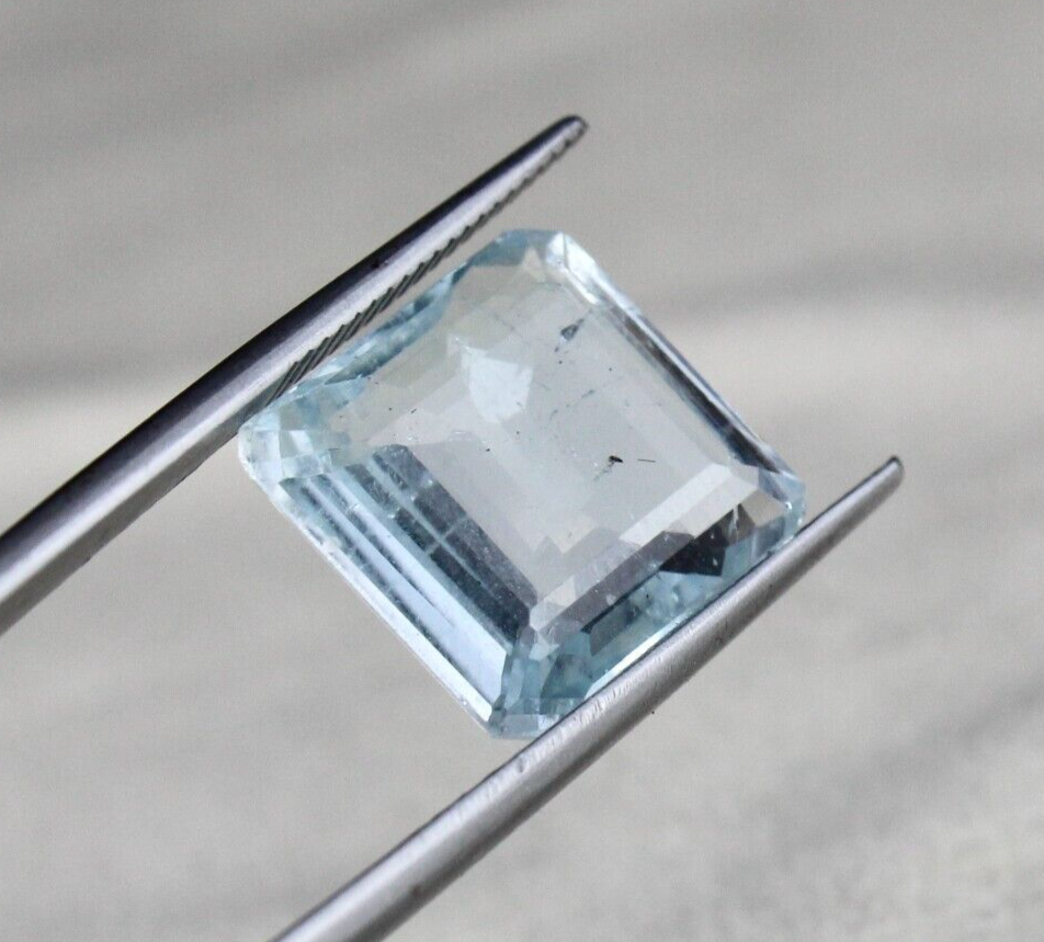Natural Blue Aquamarine Square Cut Gemstone 12.54ct For Ring Pendant For Women